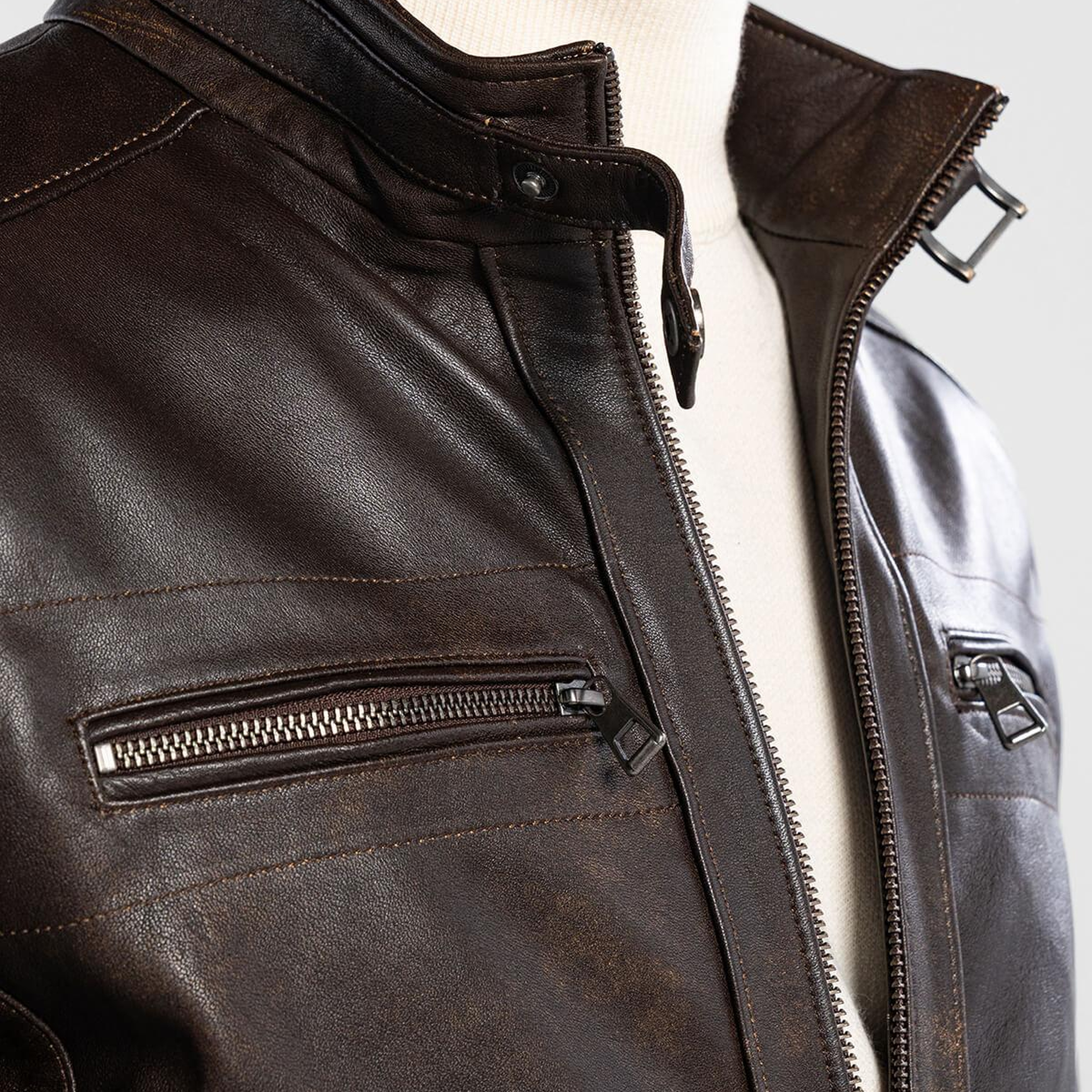 Tamer Tanca Erkek Hakiki Deri Viski Eskitme Deri Mont