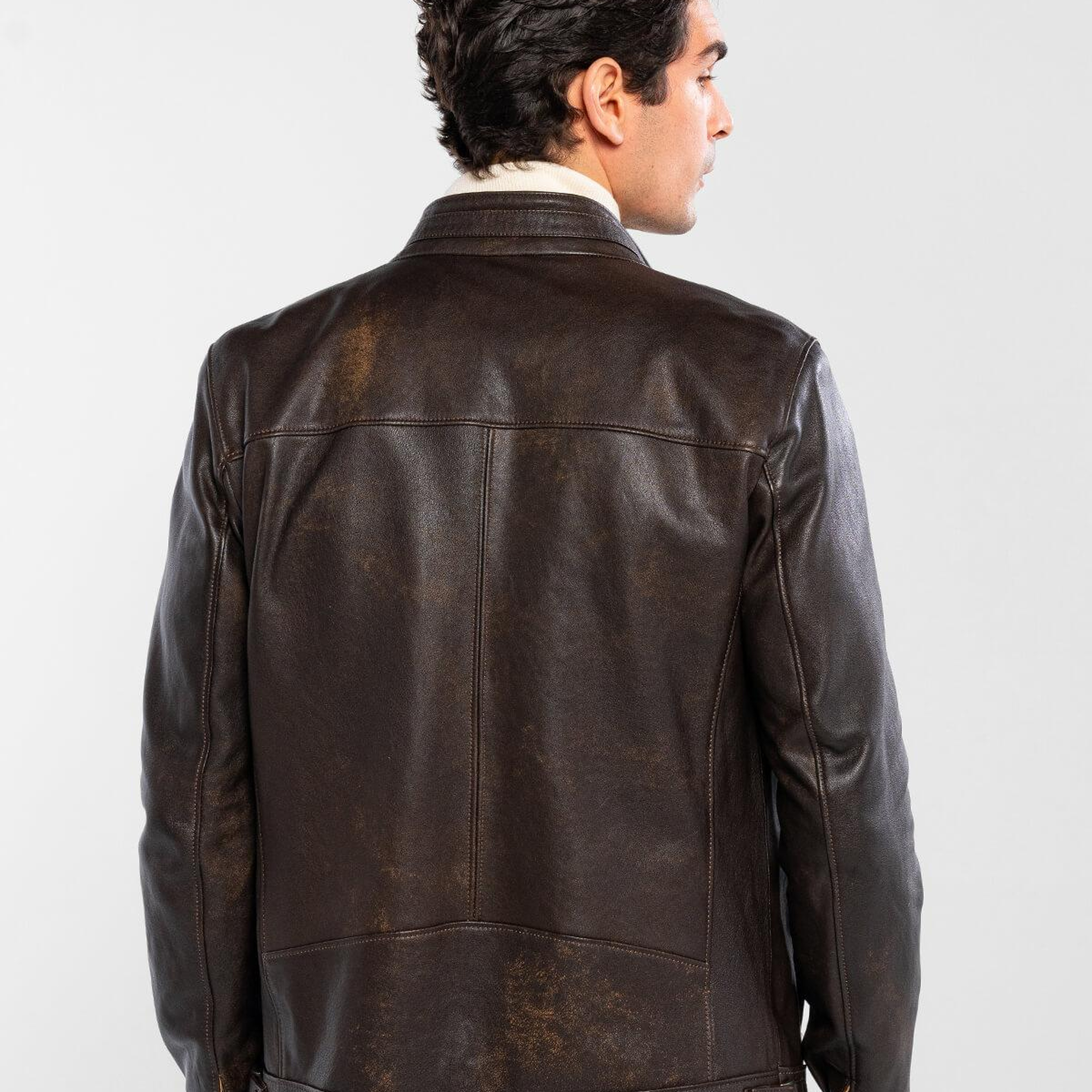 Tamer Tanca Erkek Hakiki Deri Viski Eskitme Deri Mont