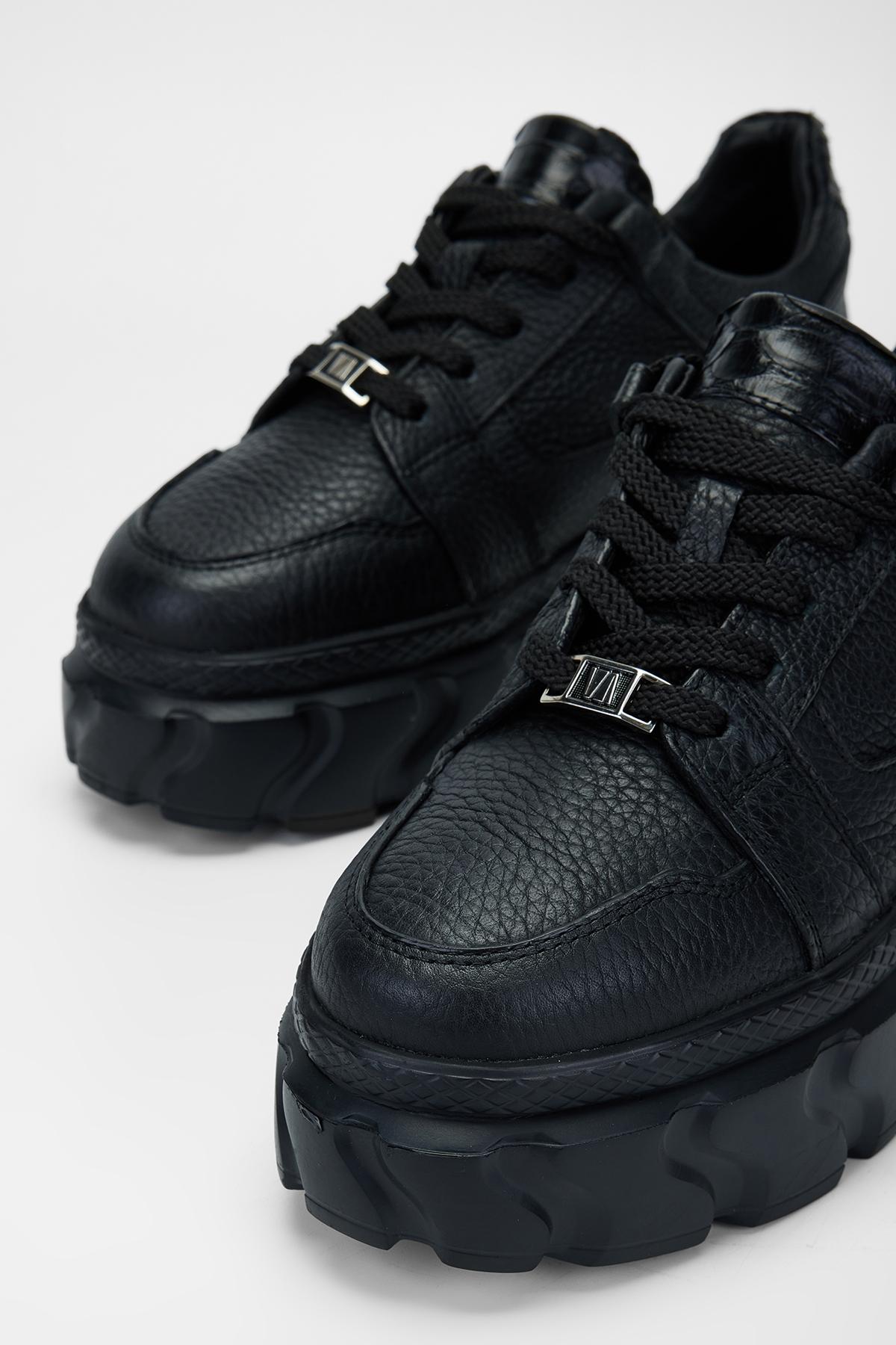 Valmenti Kadın Hakiki Deri Siyah Floter Sneakers & Spor Ayakkabı