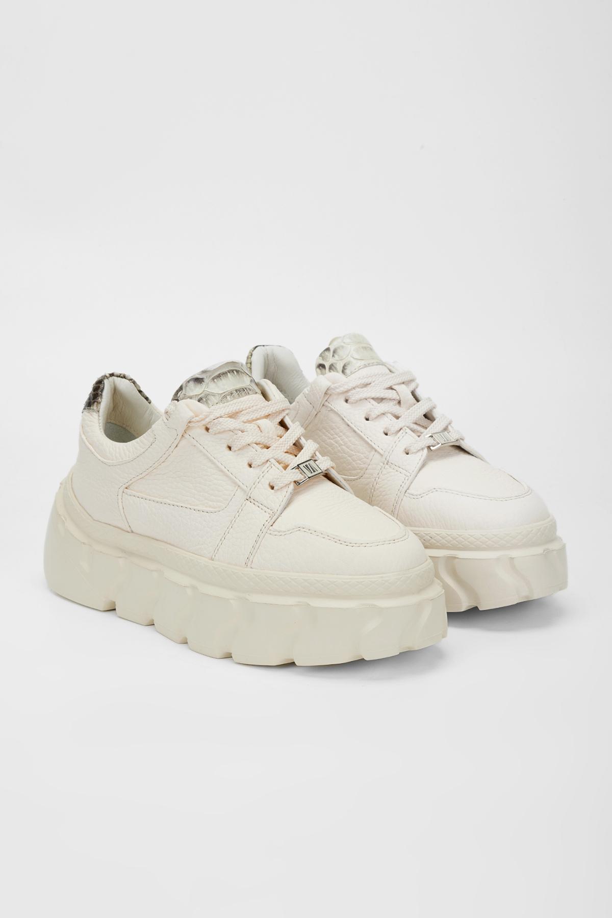 Valmenti Kadın Hakiki Deri Bej Floter Sneakers & Spor Ayakkabı