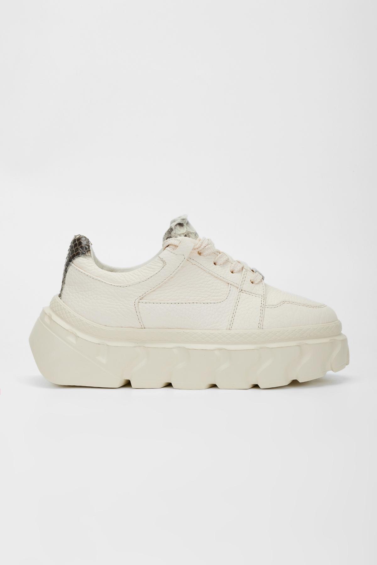 Valmenti Kadın Hakiki Deri Bej Floter Sneakers & Spor Ayakkabı