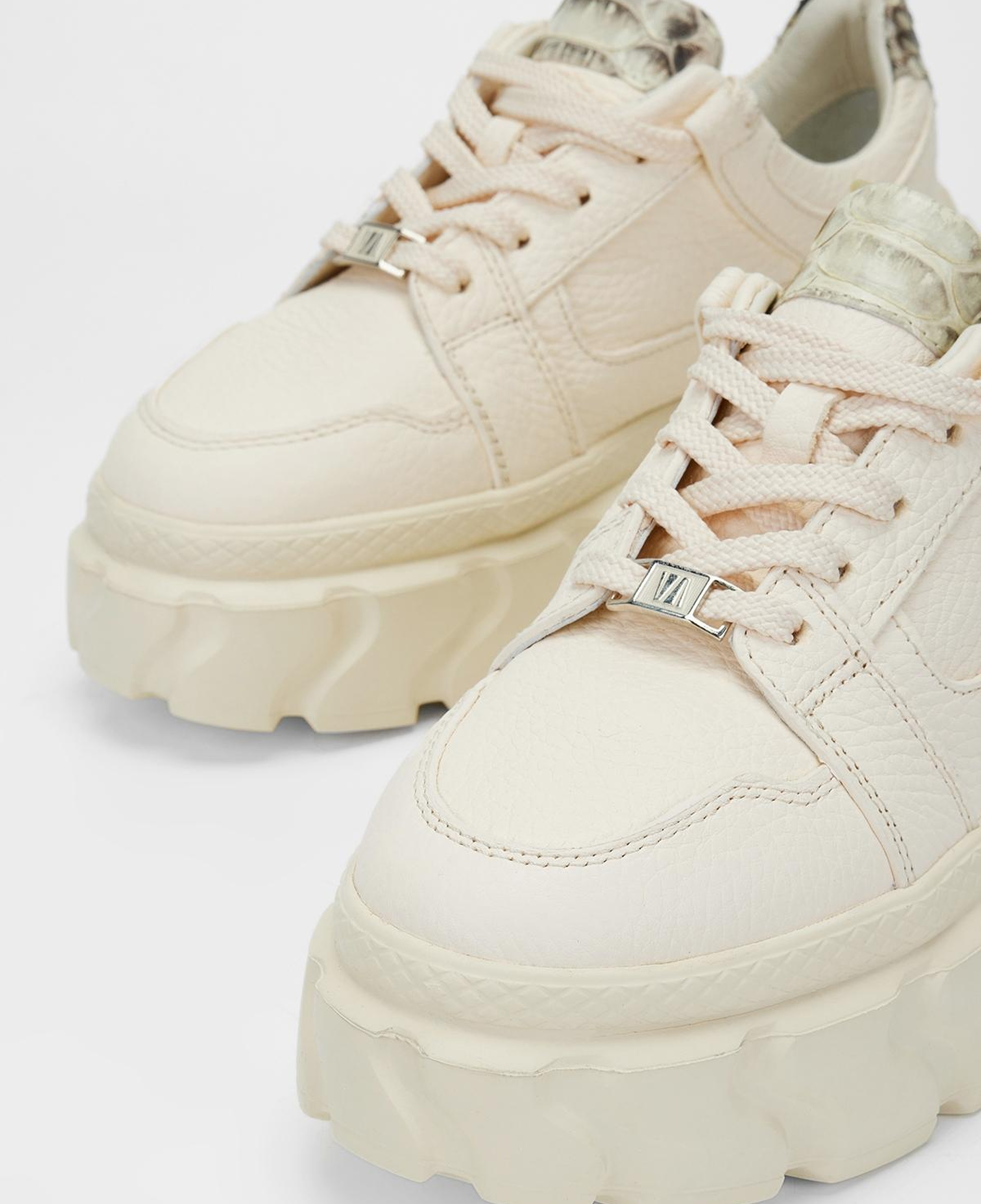 Valmenti Kadın Hakiki Deri Bej Floter Sneakers & Spor Ayakkabı