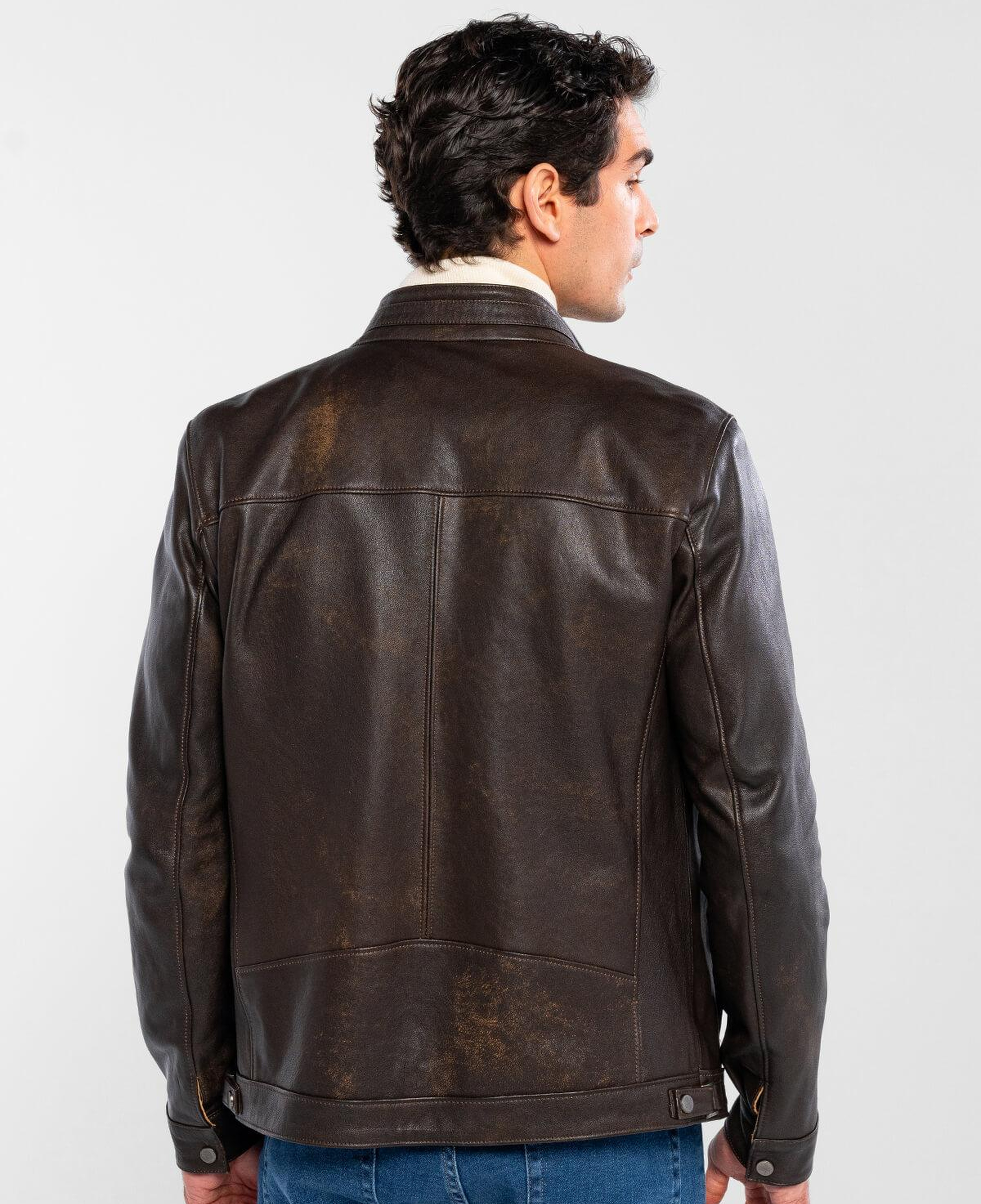 Tamer Tanca Erkek Hakiki Deri Viski Eskitme Deri Mont