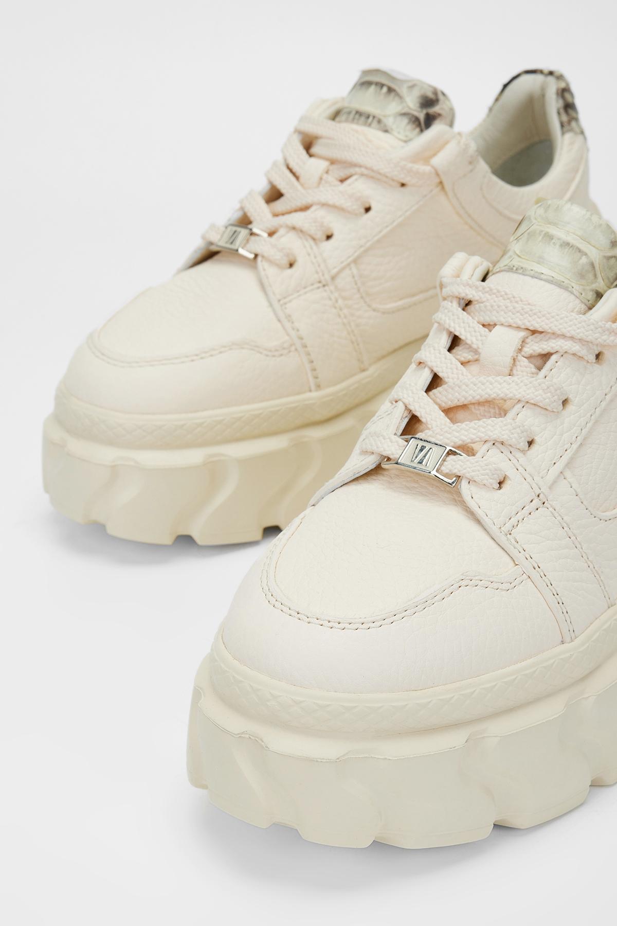 Valmenti Kadın Hakiki Deri Bej Floter Sneakers & Spor Ayakkabı