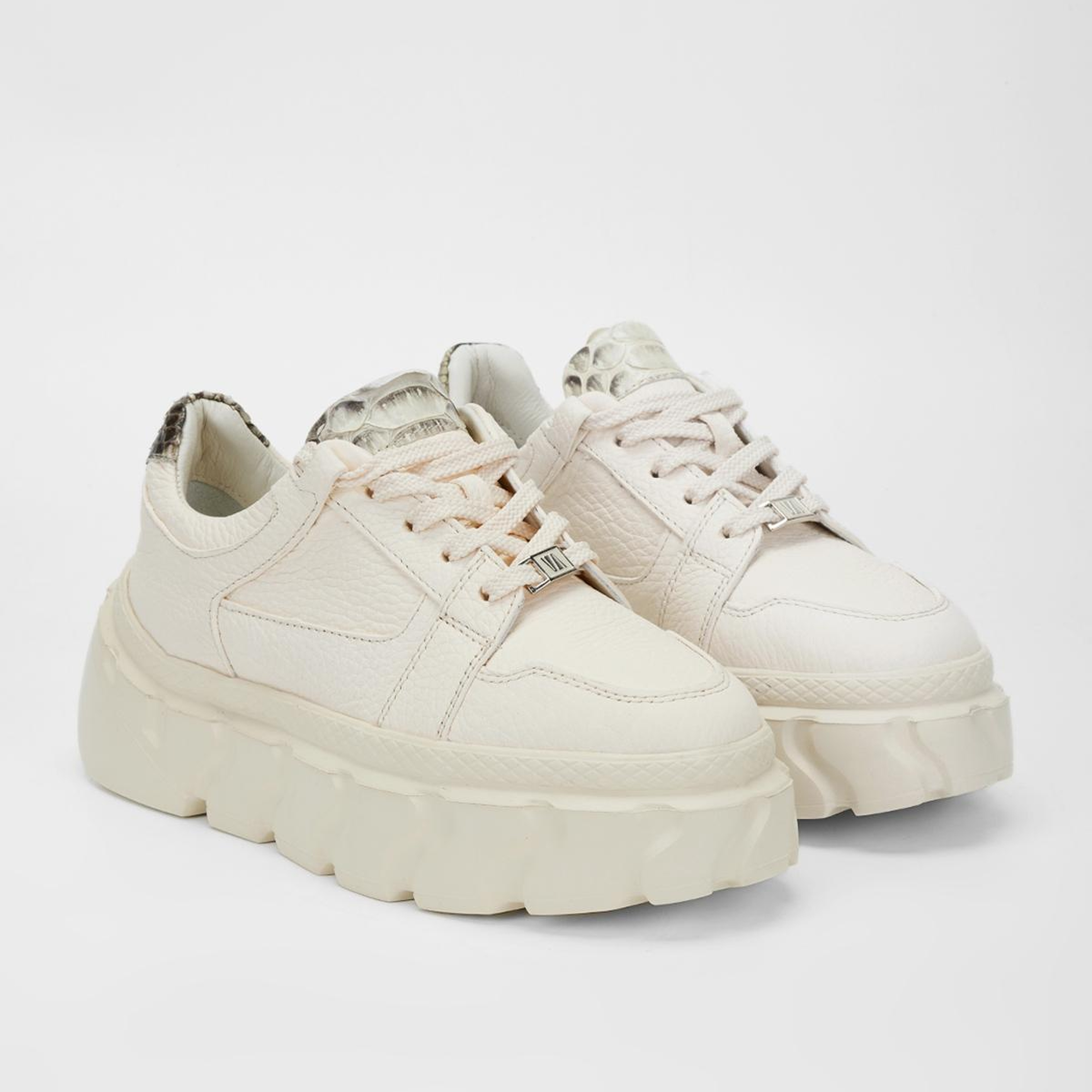 Valmenti Kadın Hakiki Deri Bej Floter Sneakers & Spor Ayakkabı