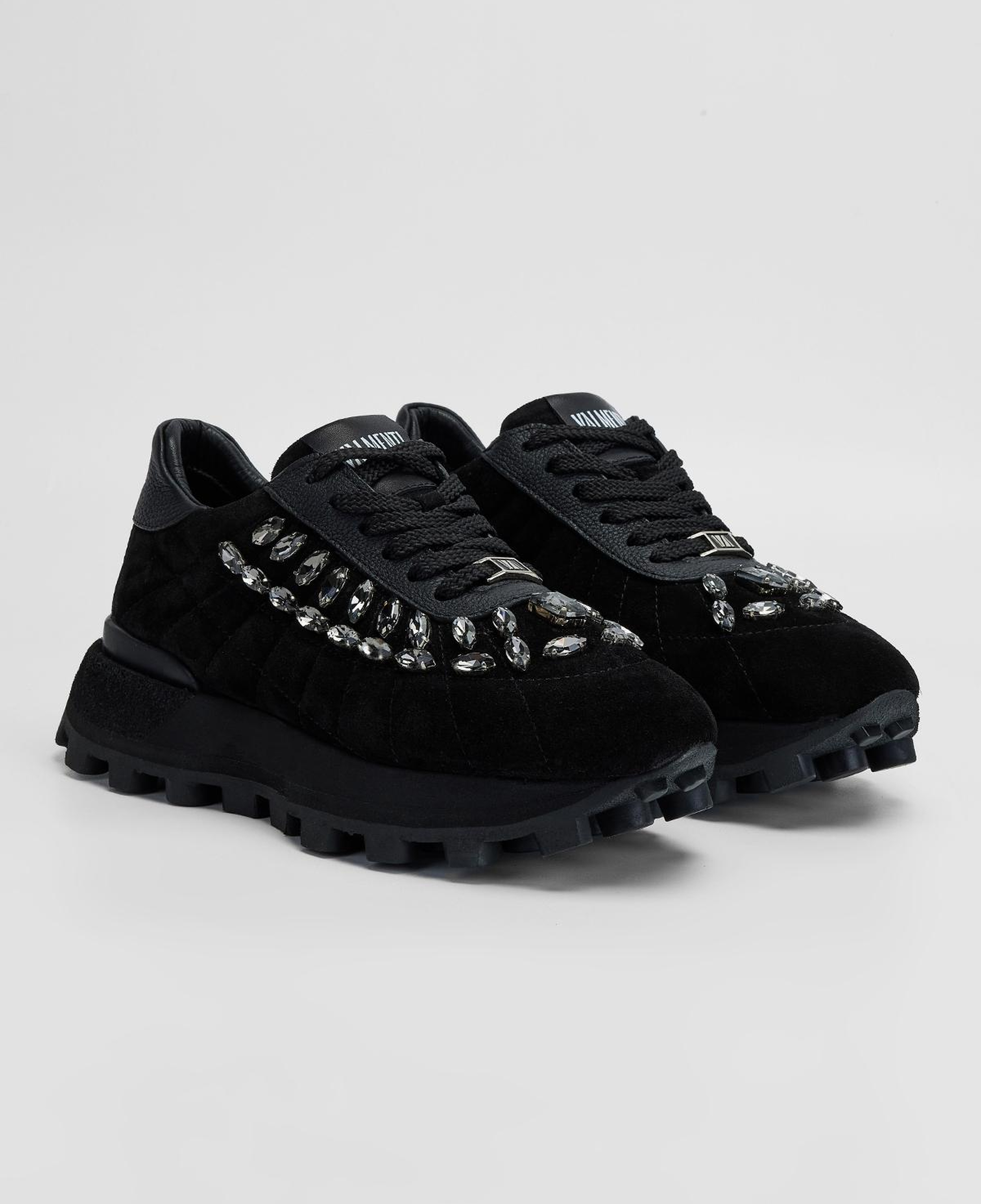 Valmenti Kadın Hakiki Deri Siyah Süet Sneakers & Spor Ayakkabı