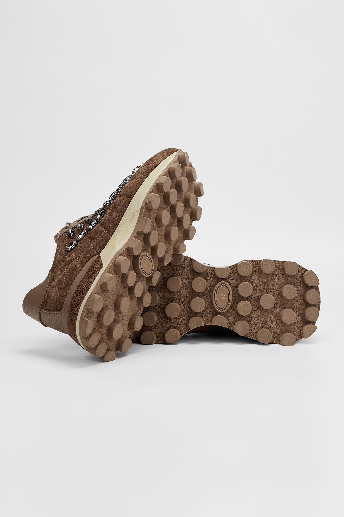 Valmenti Kadın Hakiki Deri Taba Süet Sneakers & Spor Ayakkabı