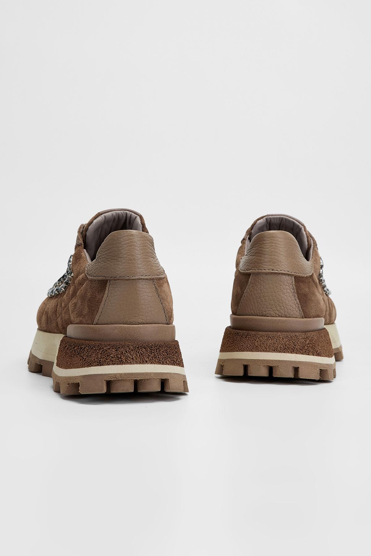 Valmenti Kadın Hakiki Deri Taba Süet Sneakers & Spor Ayakkabı