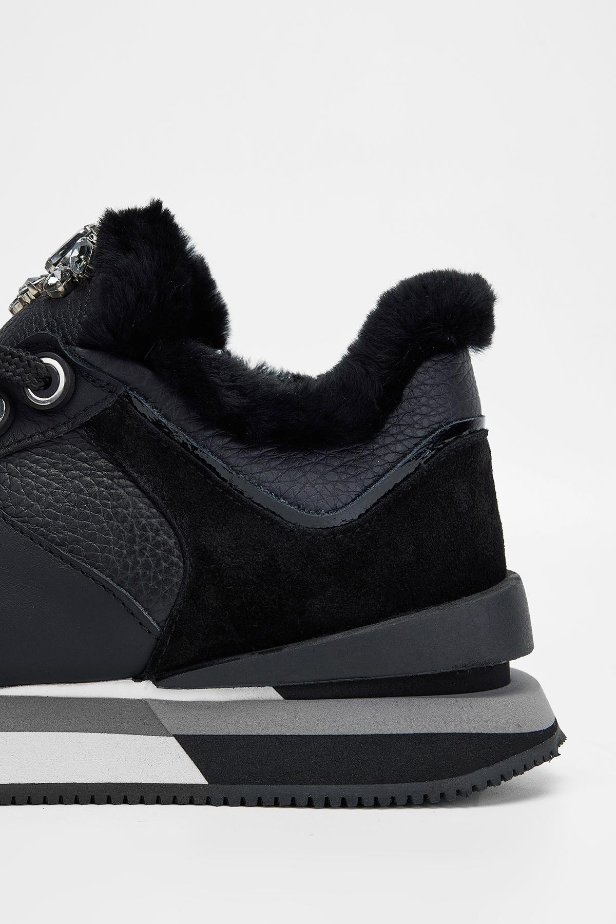 Valmenti Kadın Hakiki Deri Siyah Floter Sneakers & Spor Ayakkabı