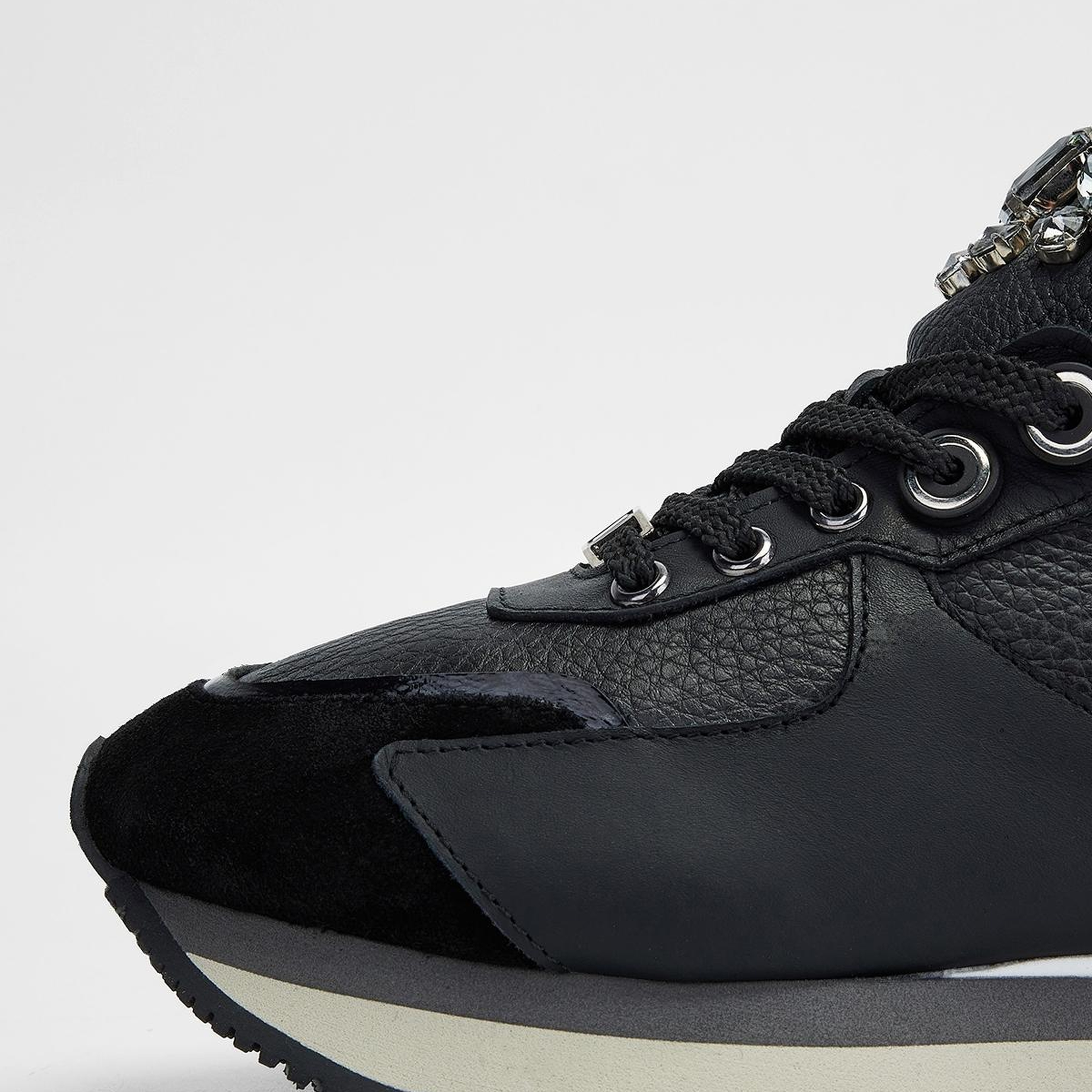 Valmenti Kadın Hakiki Deri Siyah Floter Sneakers & Spor Ayakkabı