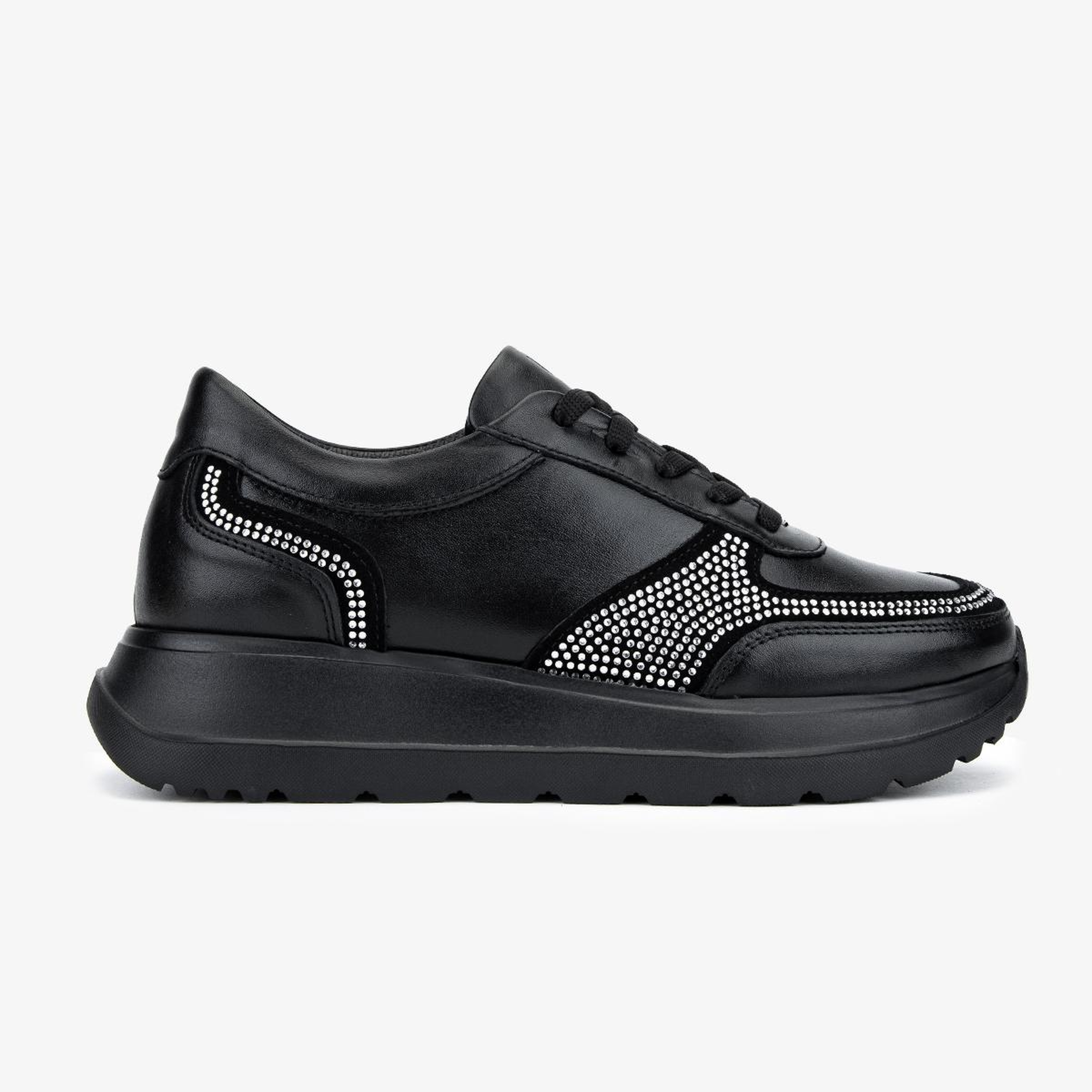 Valmenti Kadın Hakiki Deri Siyah Sneakers & Spor Ayakkabı