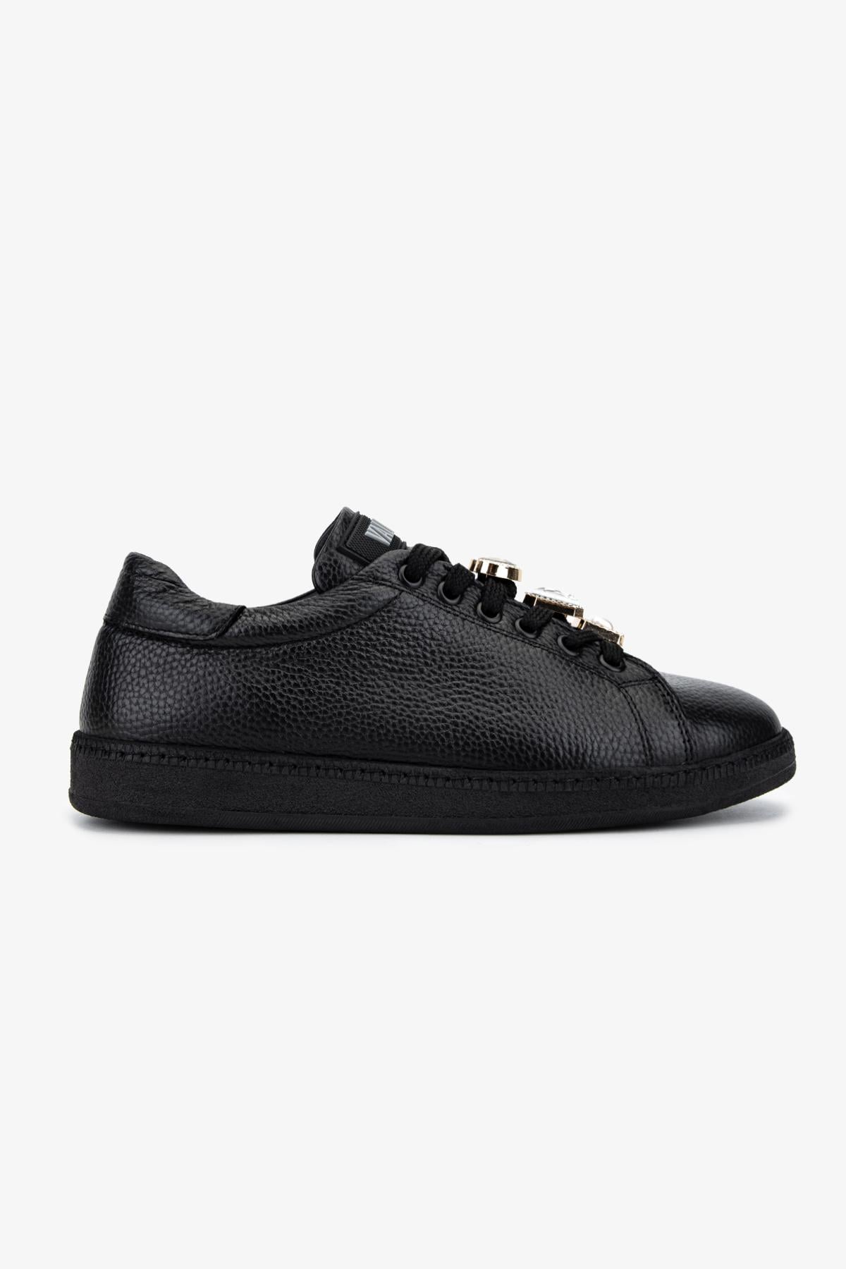 Valmenti Kadın Hakiki Deri Siyah Floter Sneakers & Spor Ayakkabı