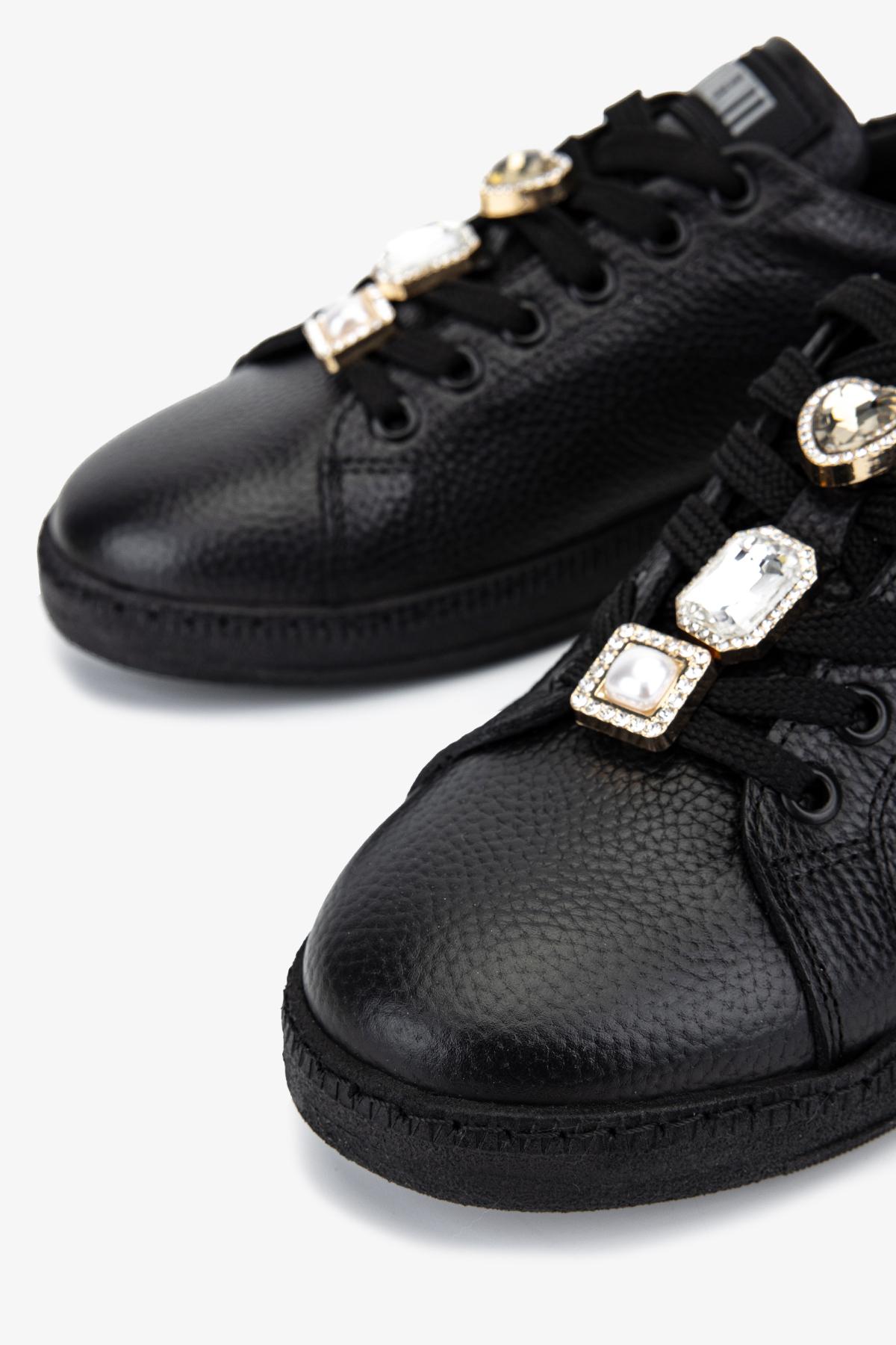 Valmenti Kadın Hakiki Deri Siyah Floter Sneakers & Spor Ayakkabı