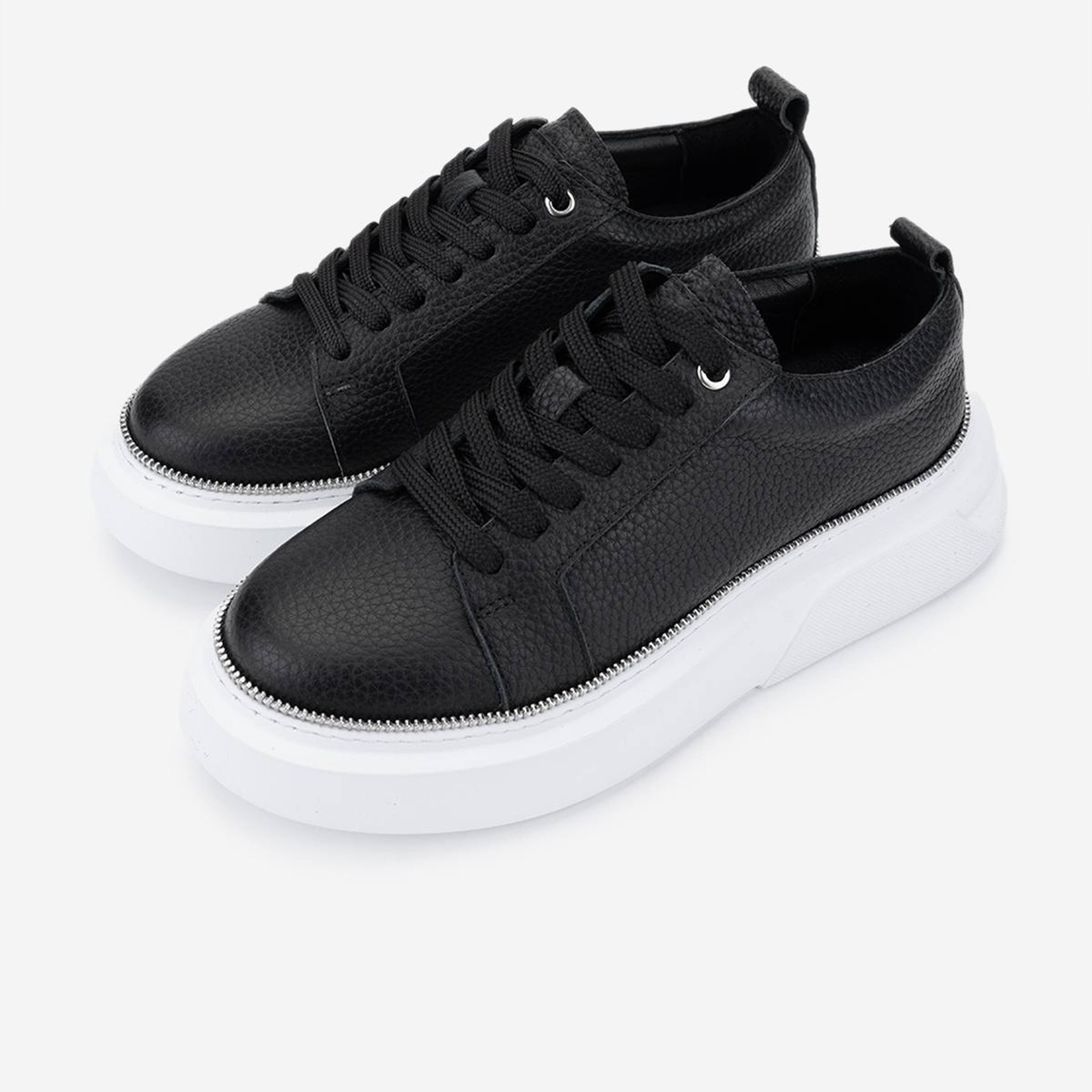 Valmenti Kadın Hakiki Deri Siyah Floter Sneakers & Spor Ayakkabı