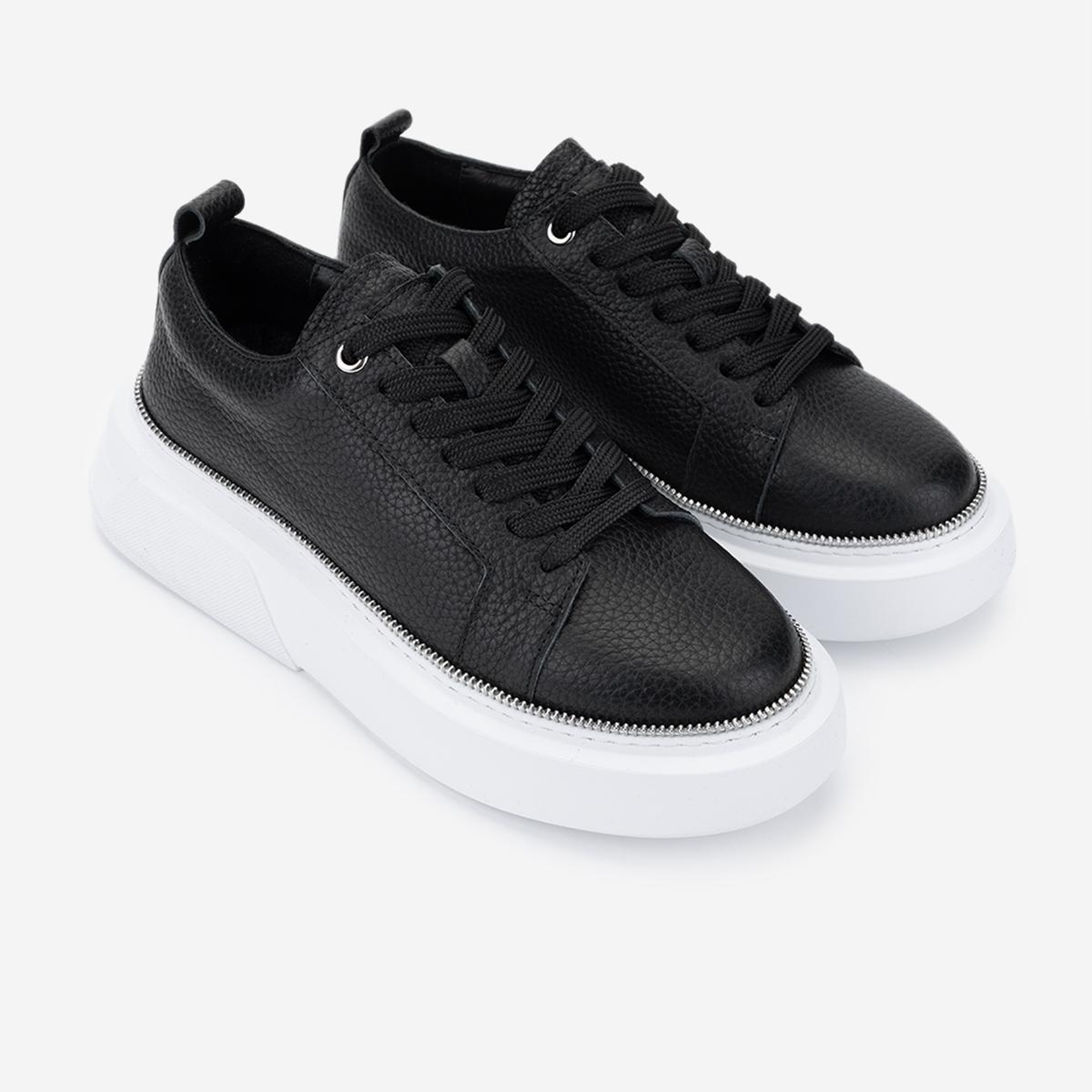 Valmenti Kadın Hakiki Deri Siyah Floter Sneakers & Spor Ayakkabı