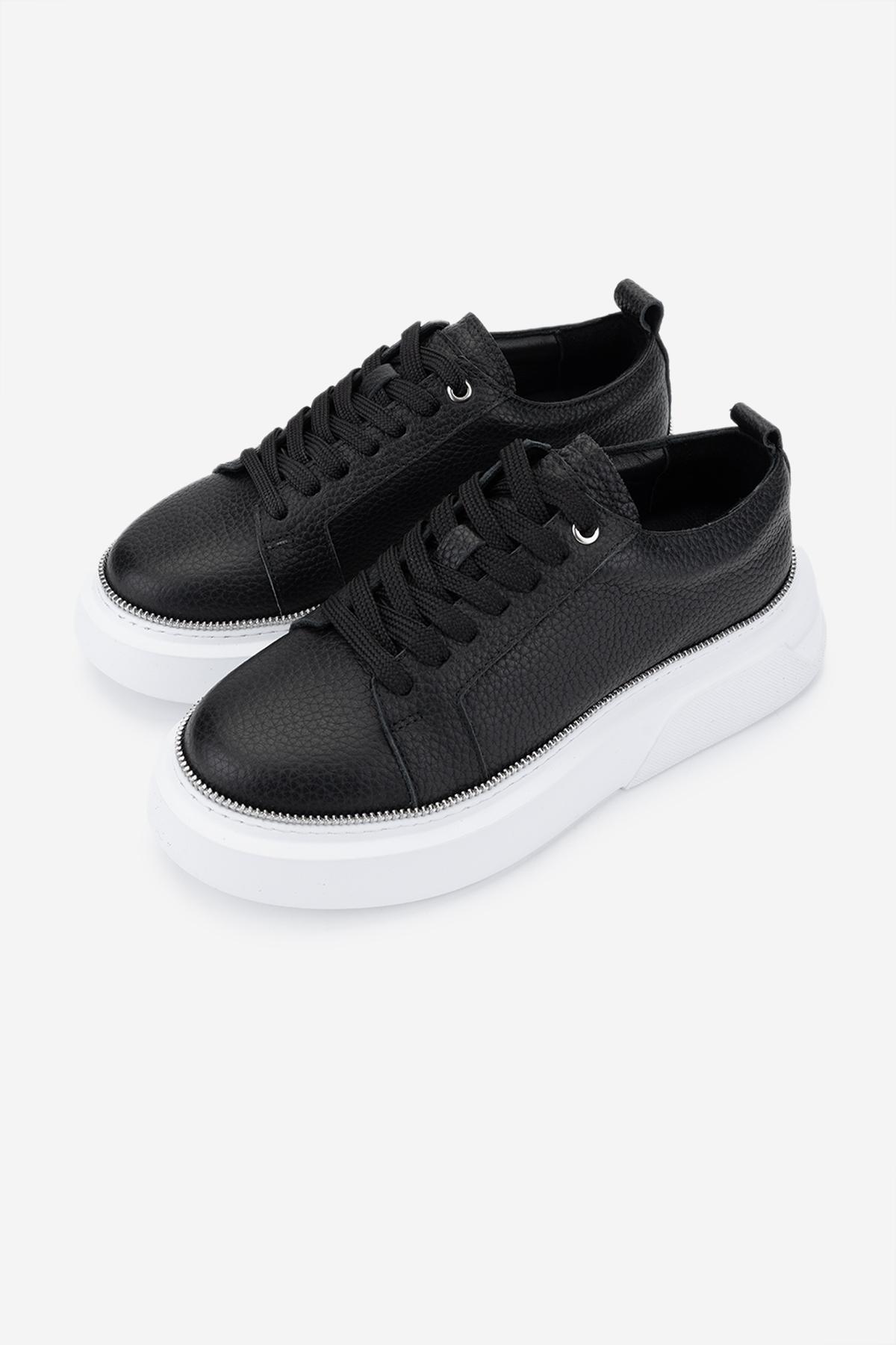 Valmenti Kadın Hakiki Deri Siyah Floter Sneakers & Spor Ayakkabı