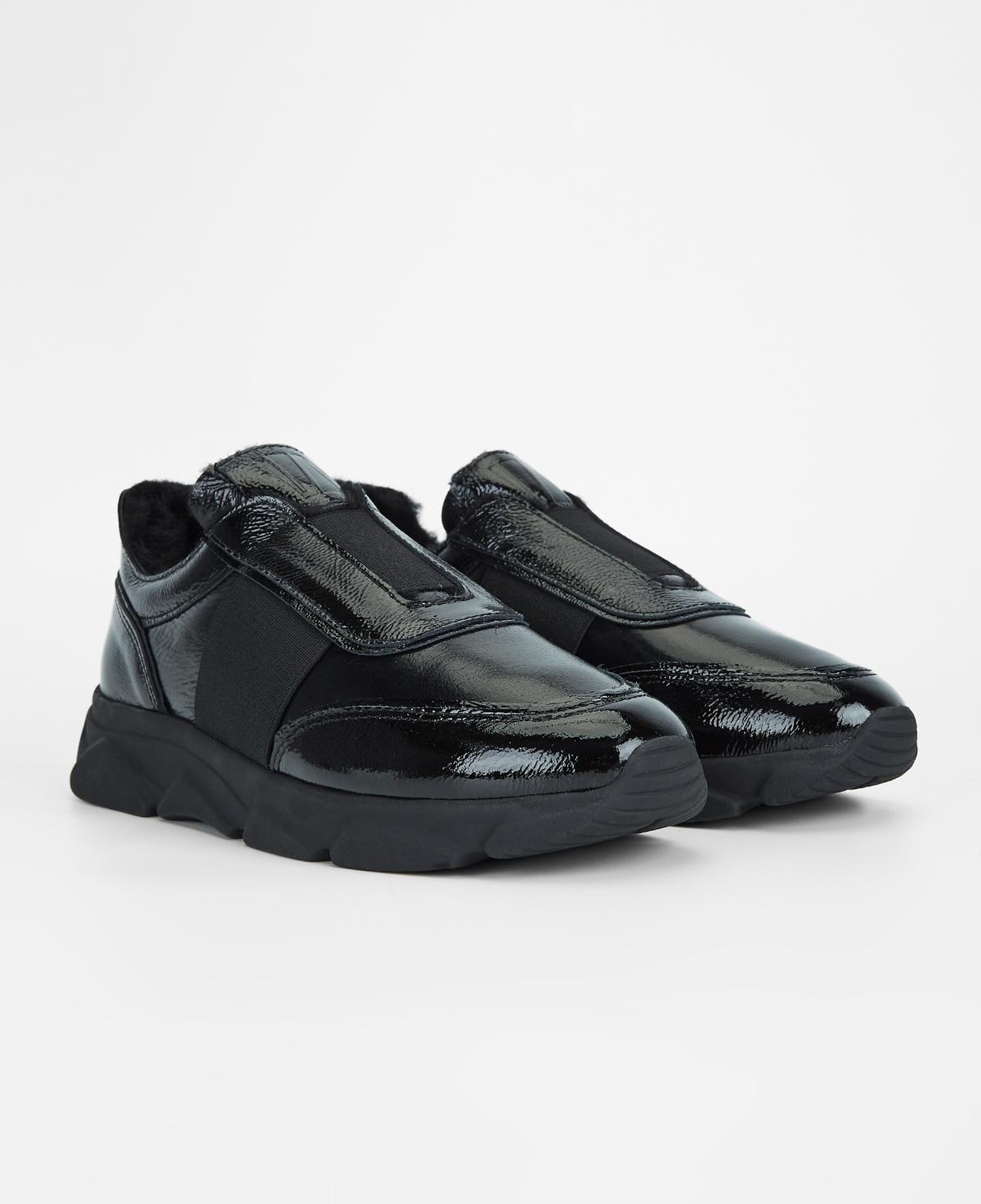 Valmenti Kadın Hakiki Deri Siyah Rugan Sneakers & Spor Ayakkabı