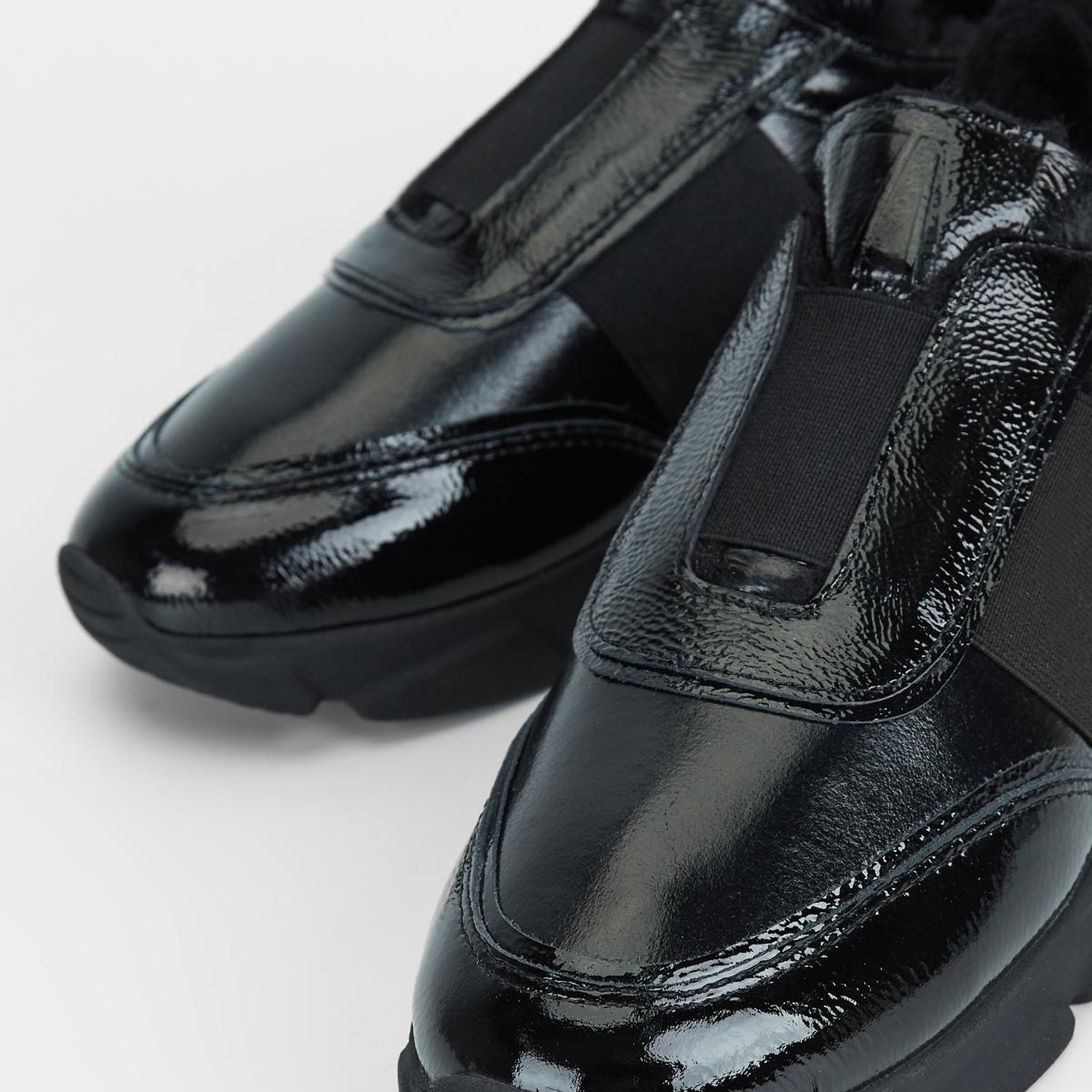 Valmenti Kadın Hakiki Deri Siyah Rugan Sneakers & Spor Ayakkabı