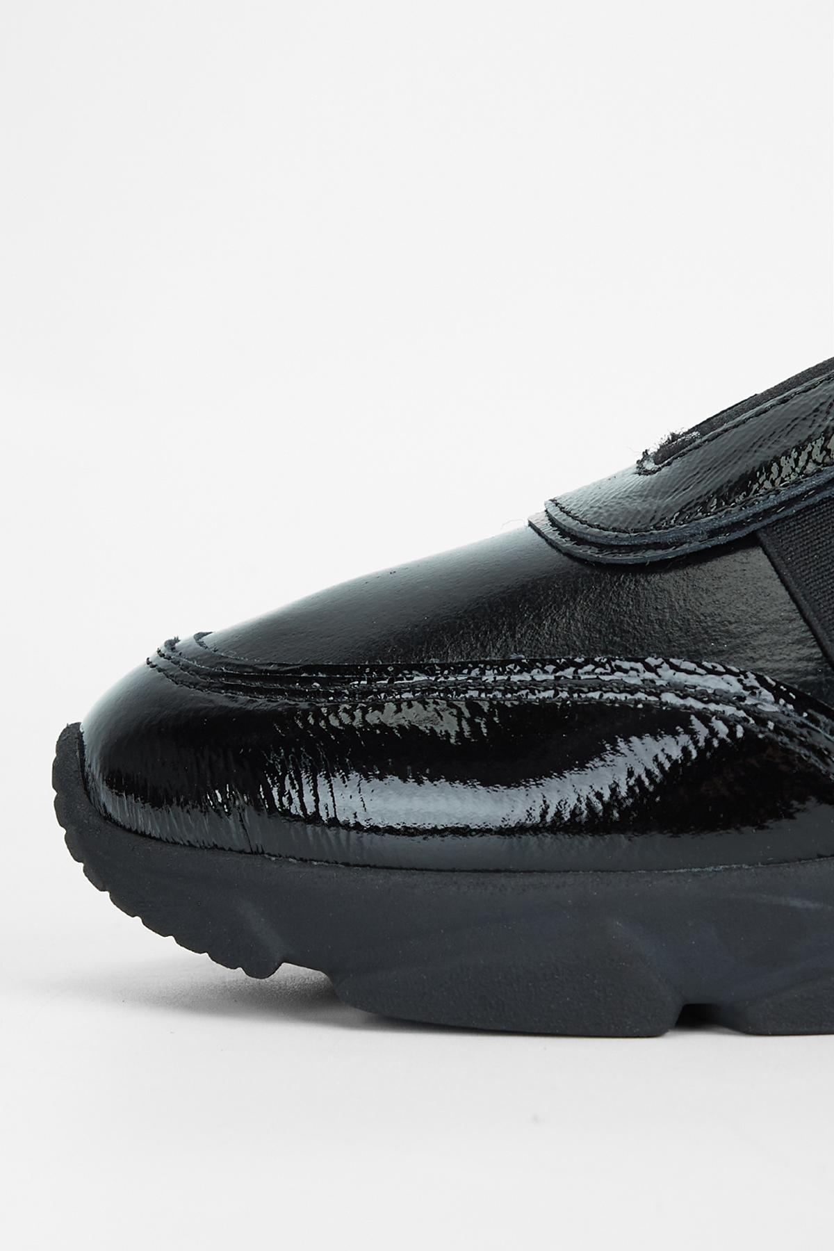 Valmenti Kadın Hakiki Deri Siyah Rugan Sneakers & Spor Ayakkabı