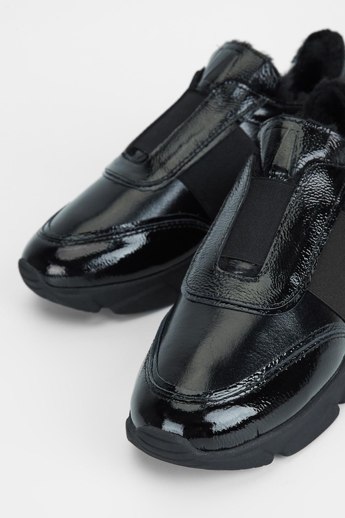 Valmenti Kadın Hakiki Deri Siyah Rugan Sneakers & Spor Ayakkabı