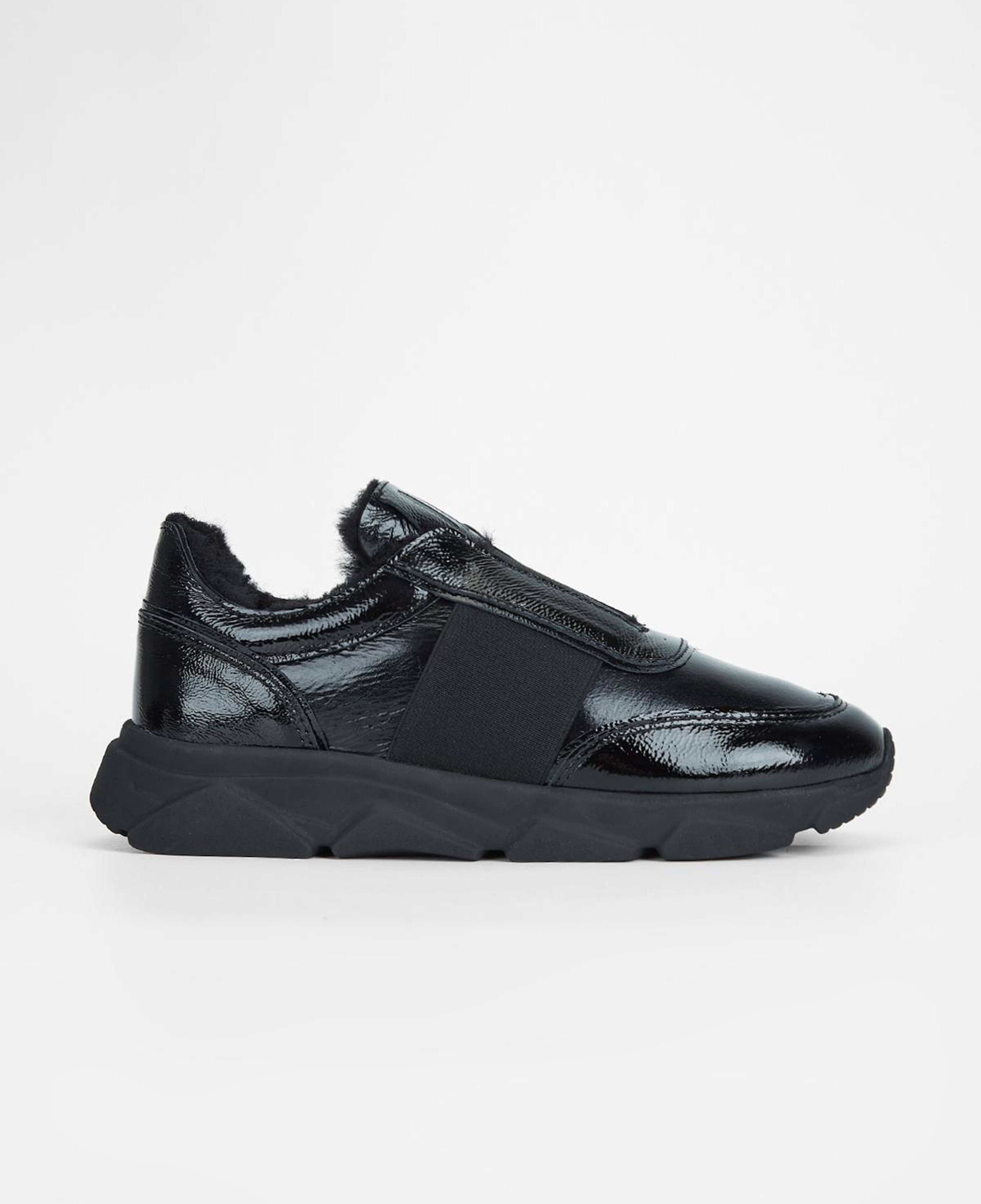 Valmenti Kadın Hakiki Deri Siyah Rugan Sneakers & Spor Ayakkabı