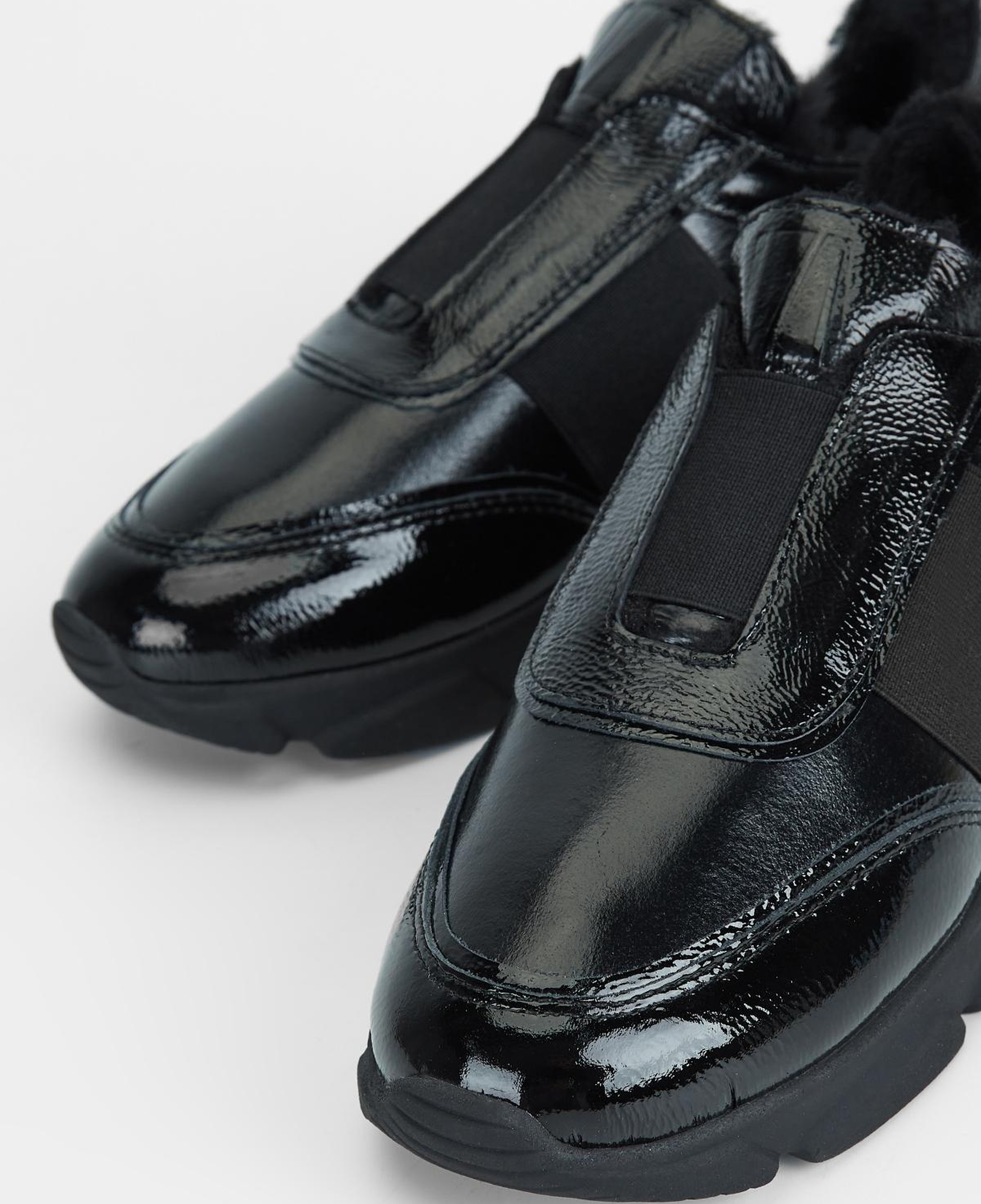 Valmenti Kadın Hakiki Deri Siyah Rugan Sneakers & Spor Ayakkabı