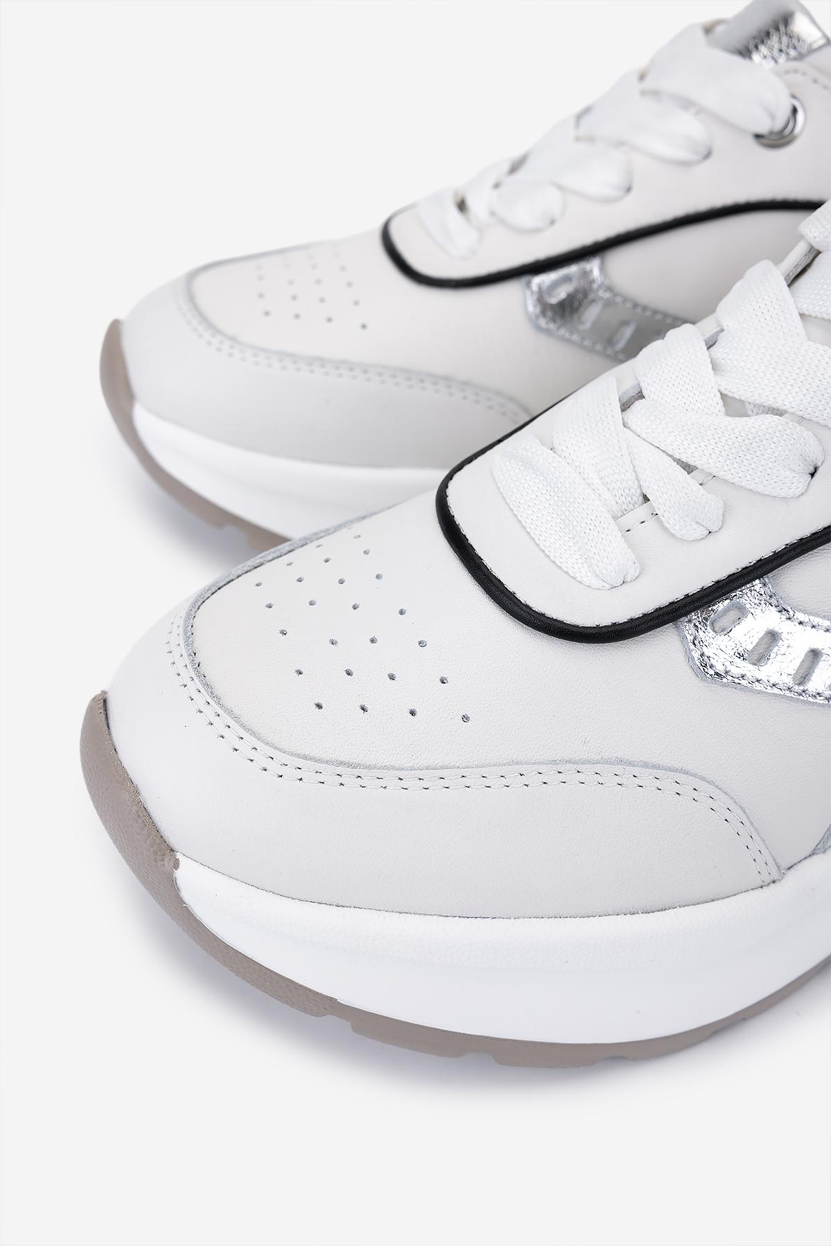 Valmenti Kadın Hakiki Deri Beyaz/Lame Sneakers & Spor Ayakkabı