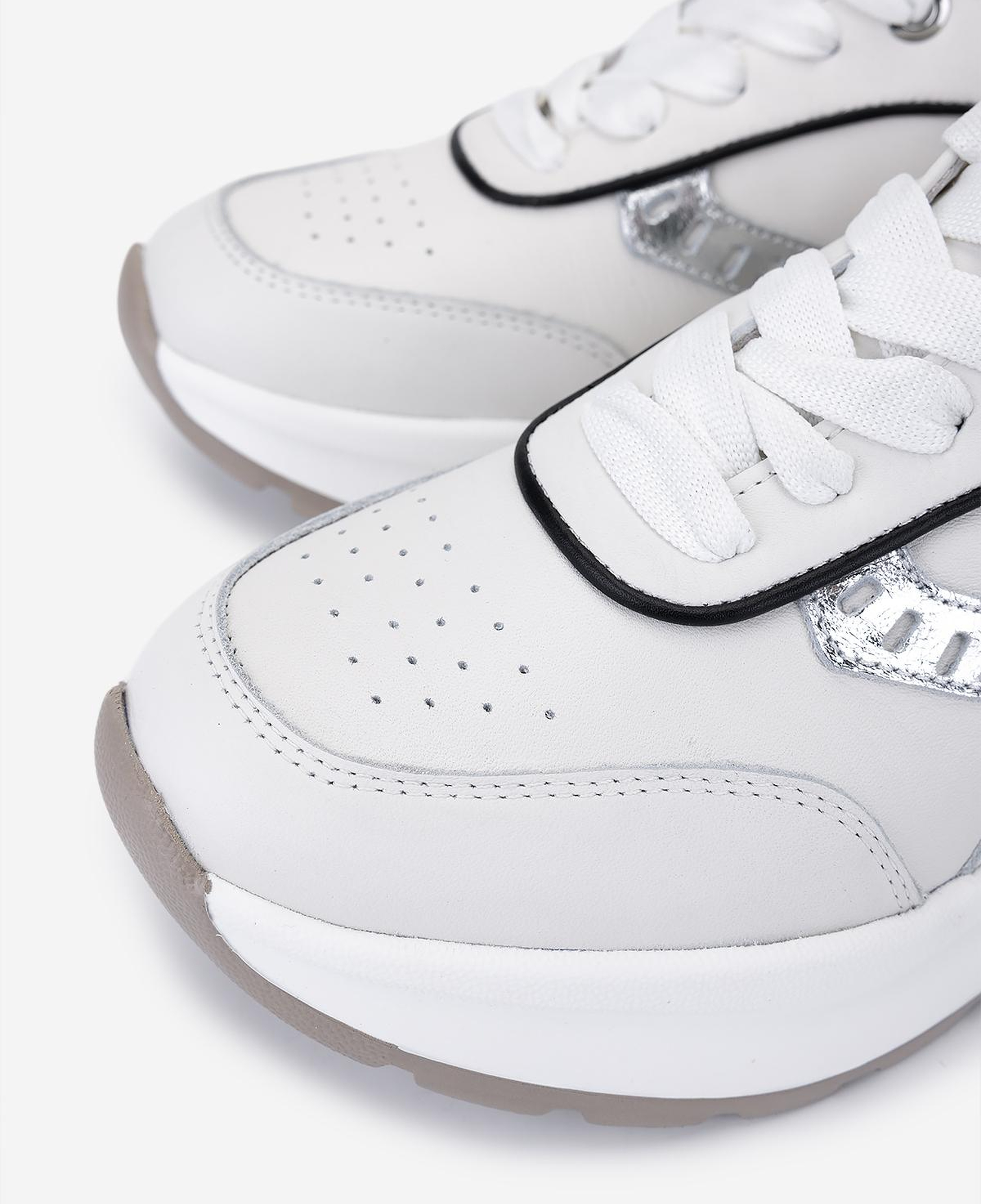 Valmenti Kadın Hakiki Deri Beyaz/Lame Sneakers & Spor Ayakkabı