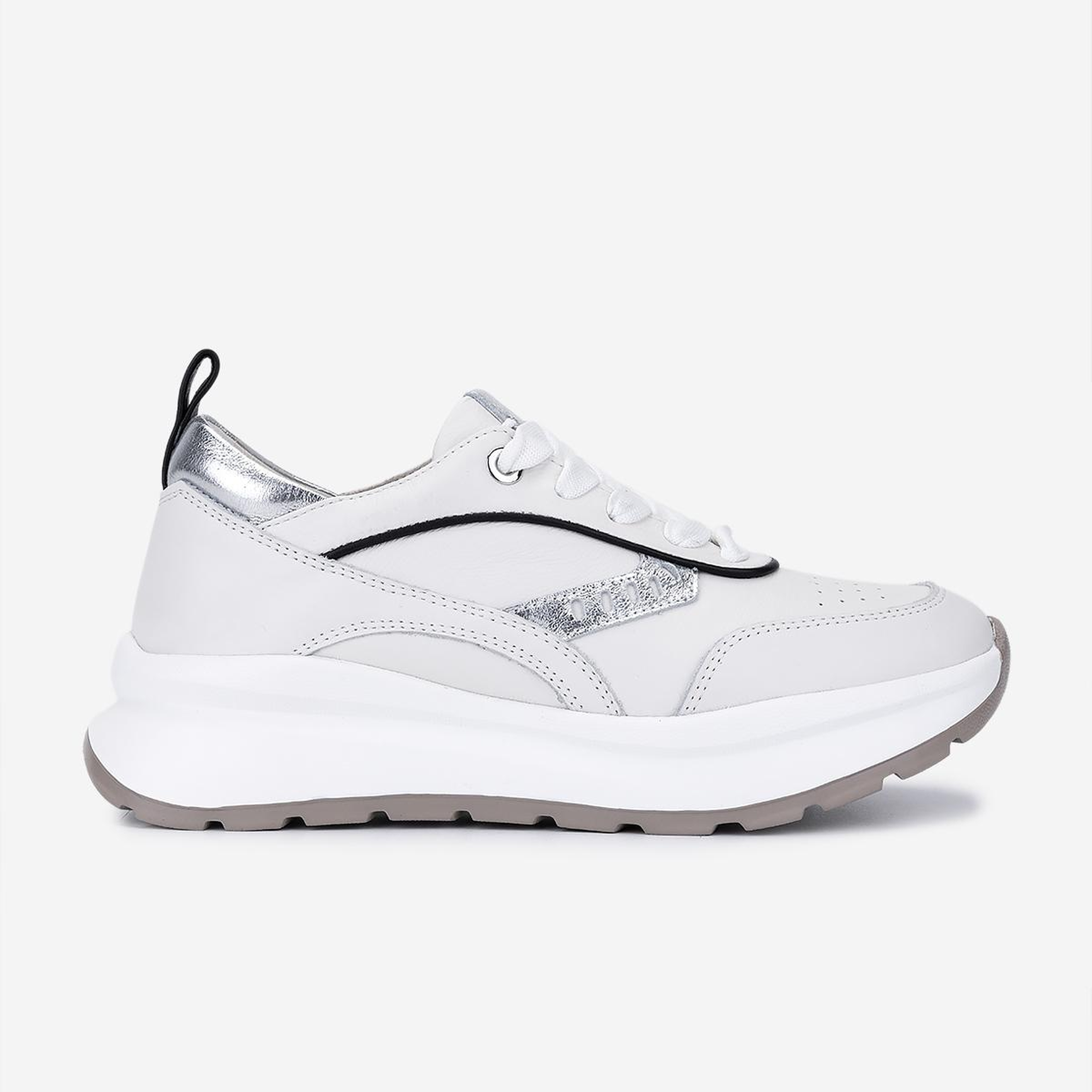 Valmenti Kadın Hakiki Deri Beyaz/Lame Sneakers & Spor Ayakkabı