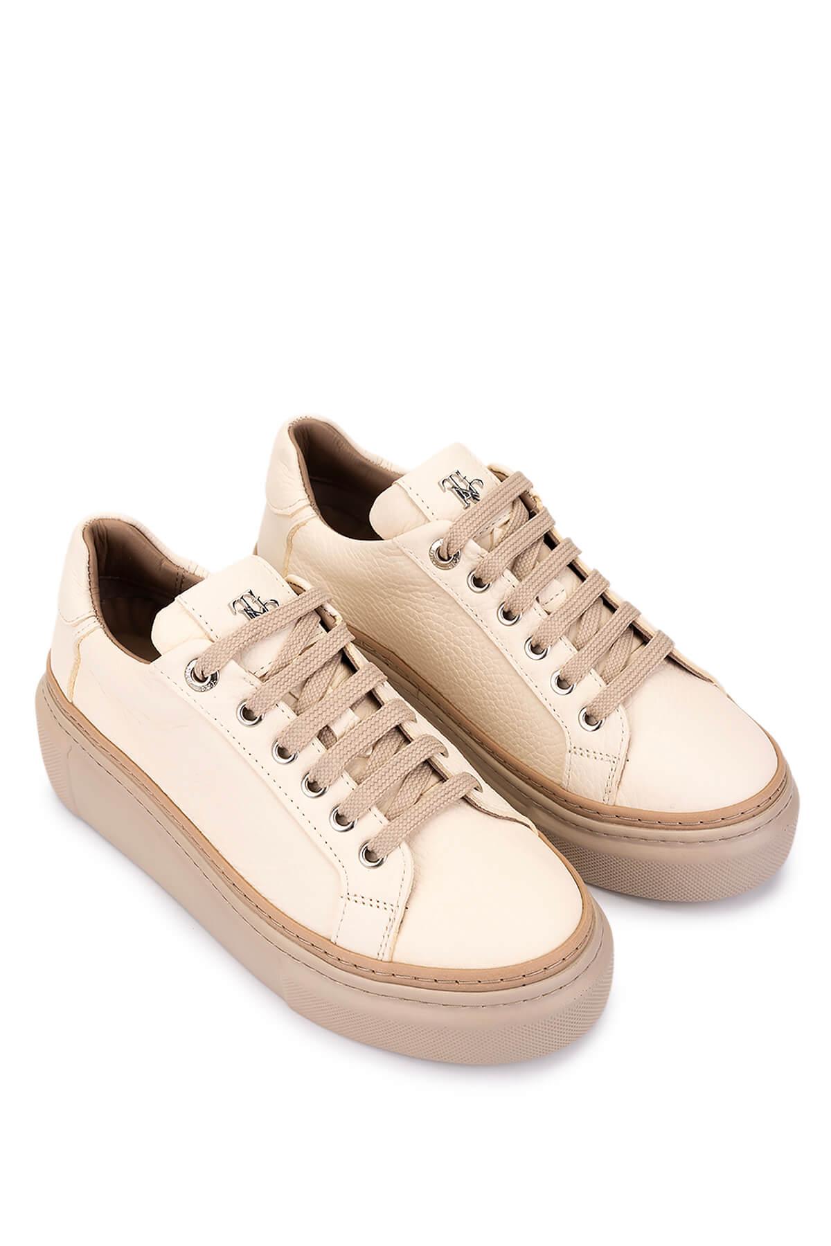 Tamer Tanca Kadın Hakiki Deri Bej Sneakers & Spor Ayakkabı