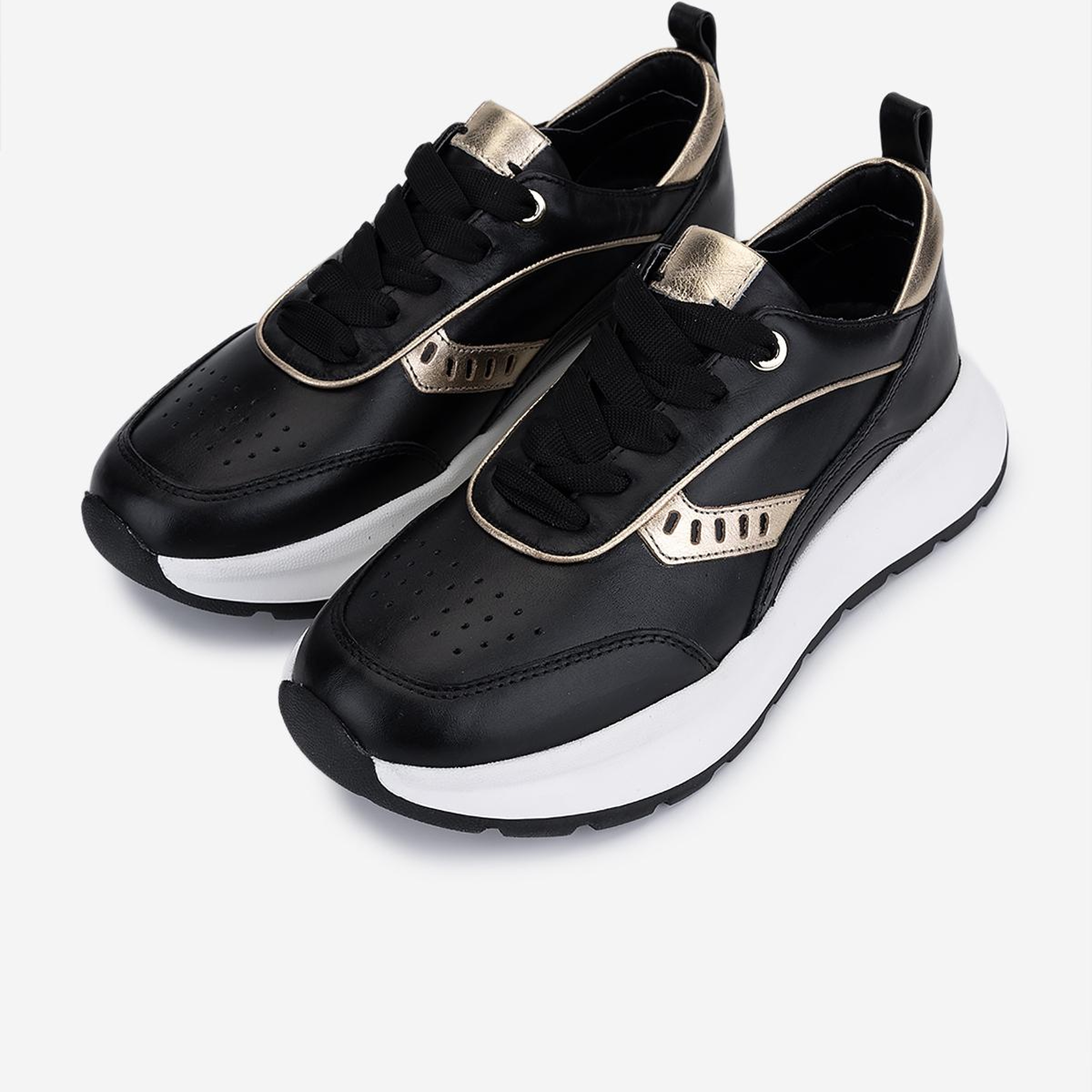 Valmenti Kadın Hakiki Deri Siyah Sneakers & Spor Ayakkabı