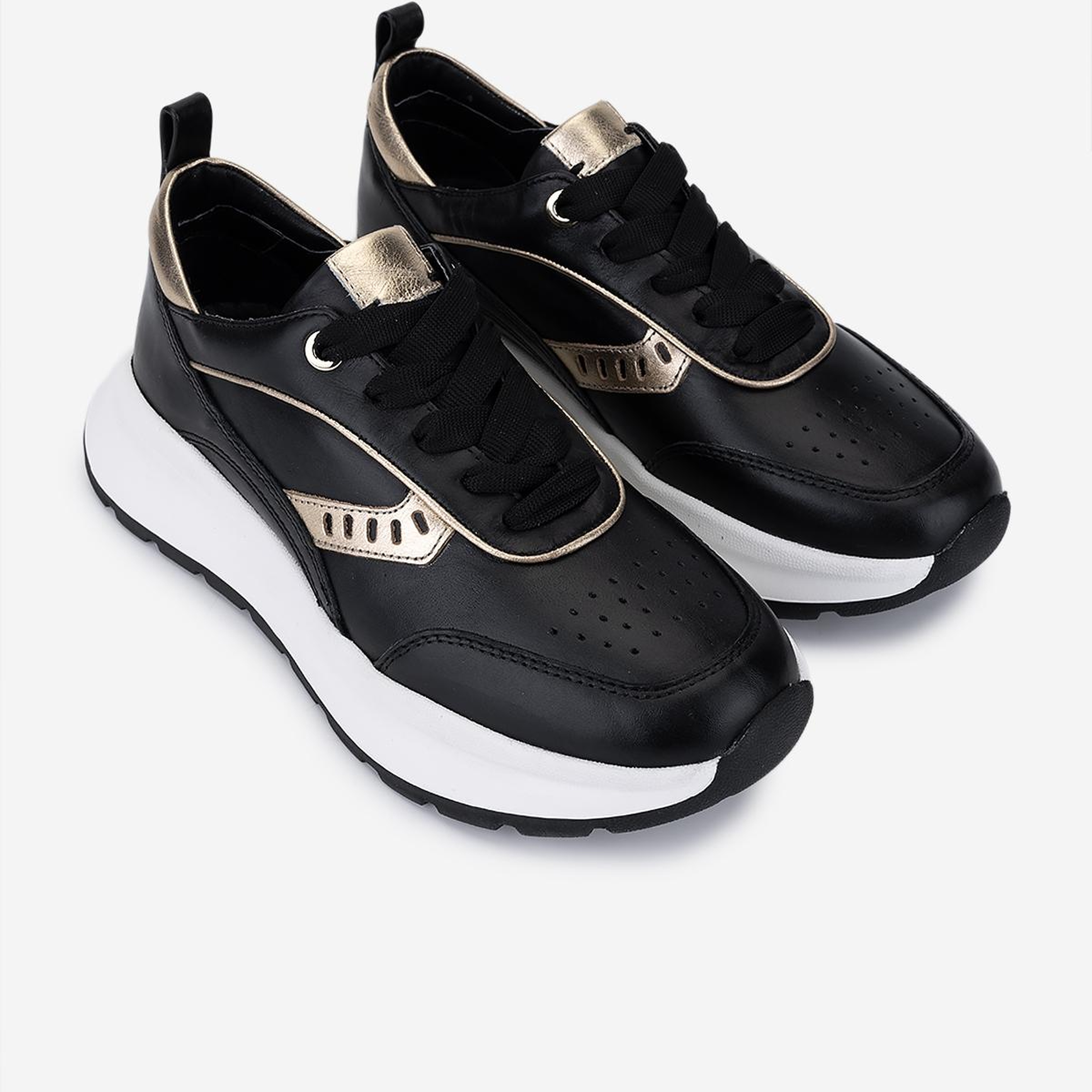 Valmenti Kadın Hakiki Deri Siyah Sneakers & Spor Ayakkabı