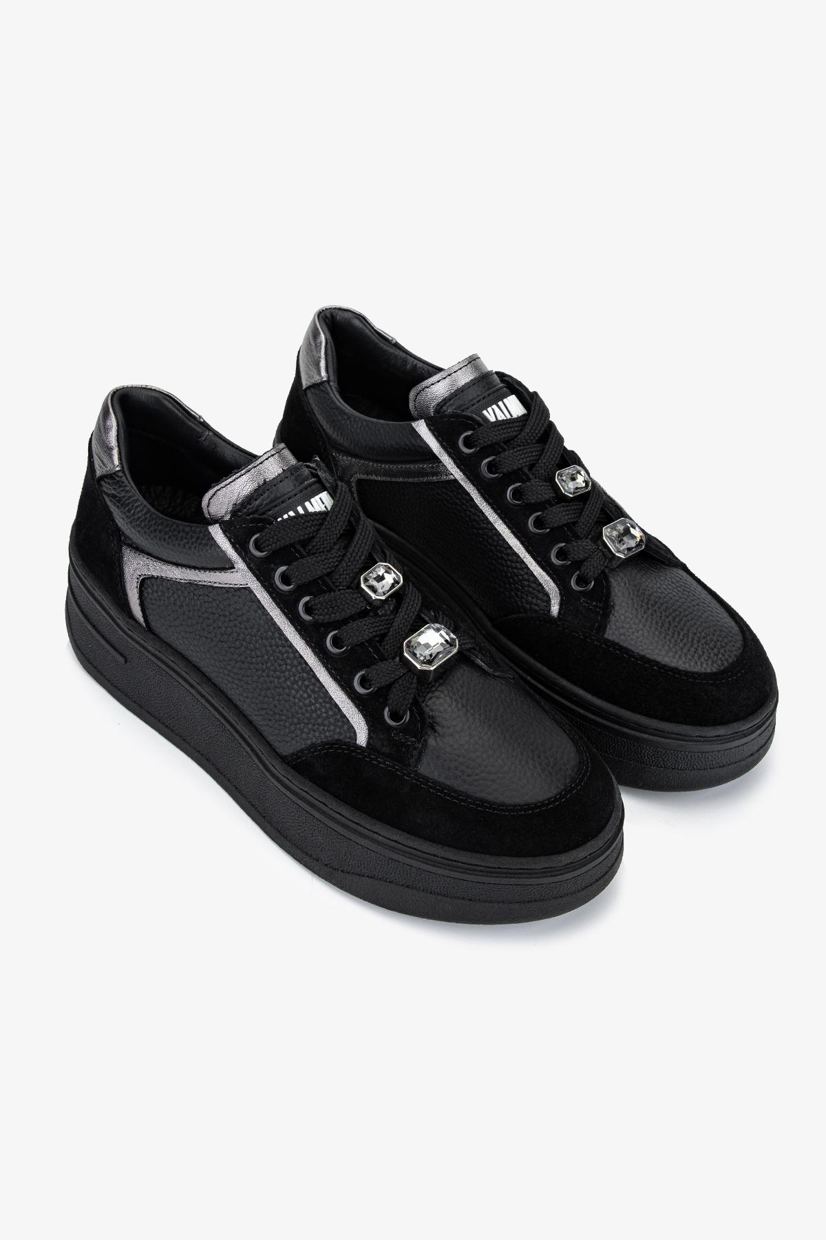 Valmenti Kadın Hakiki Deri Siyah Sneakers & Spor Ayakkabı