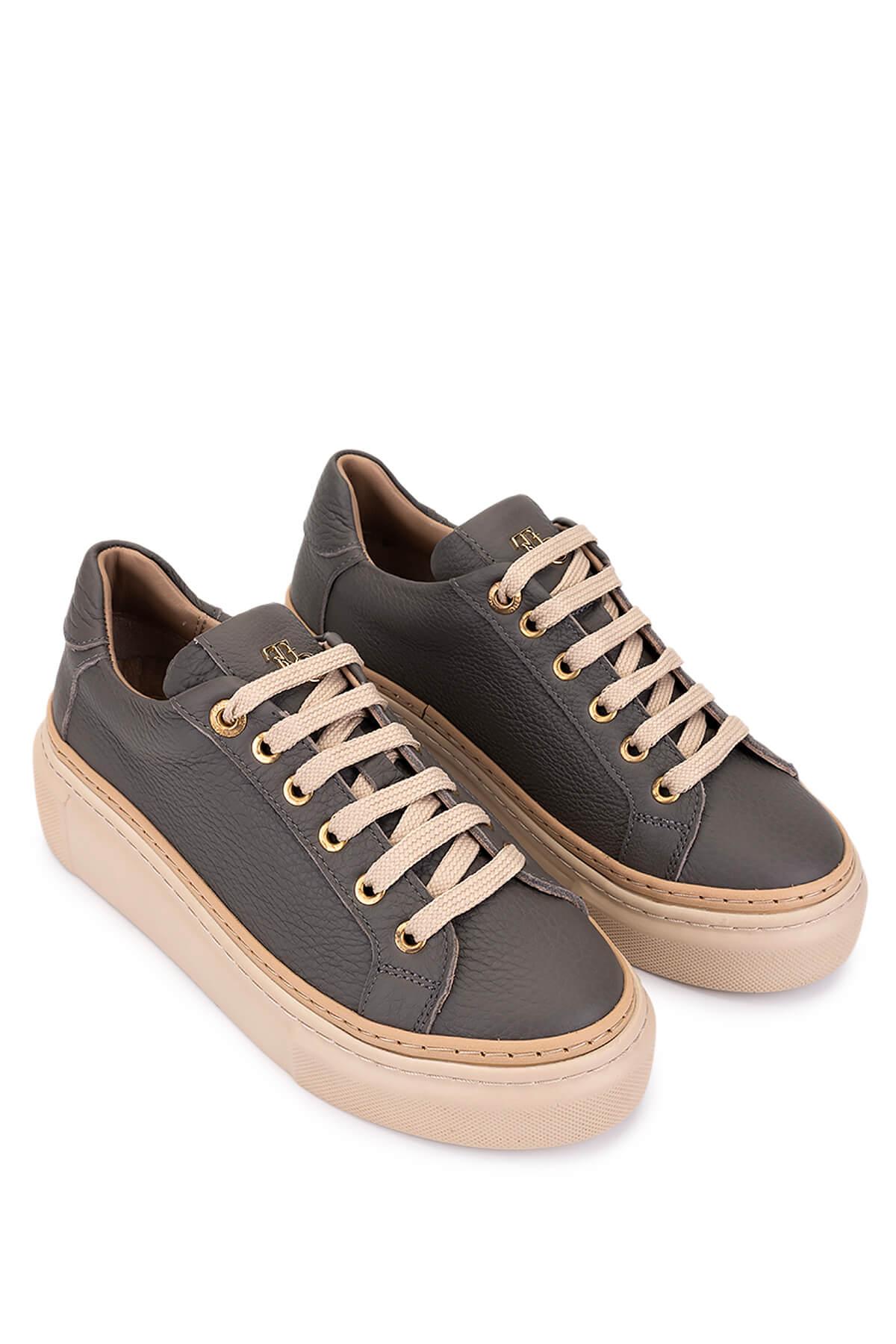 Tamer Tanca Kadın Hakiki Deri Koyu Gri Sneakers & Spor Ayakkabı