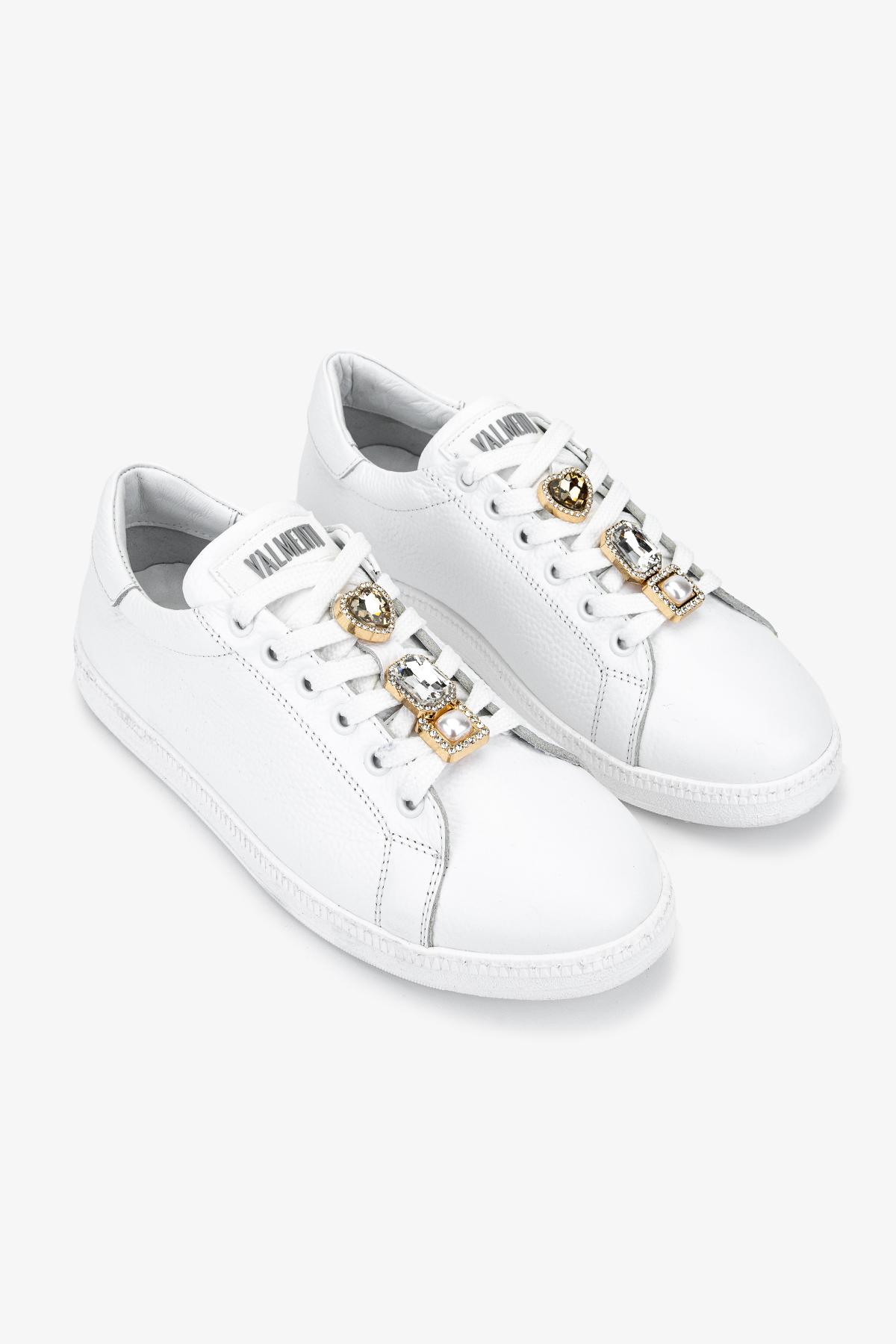 Valmenti Kadın Hakiki Deri Kırık Beyaz Sneakers & Spor Ayakkabı