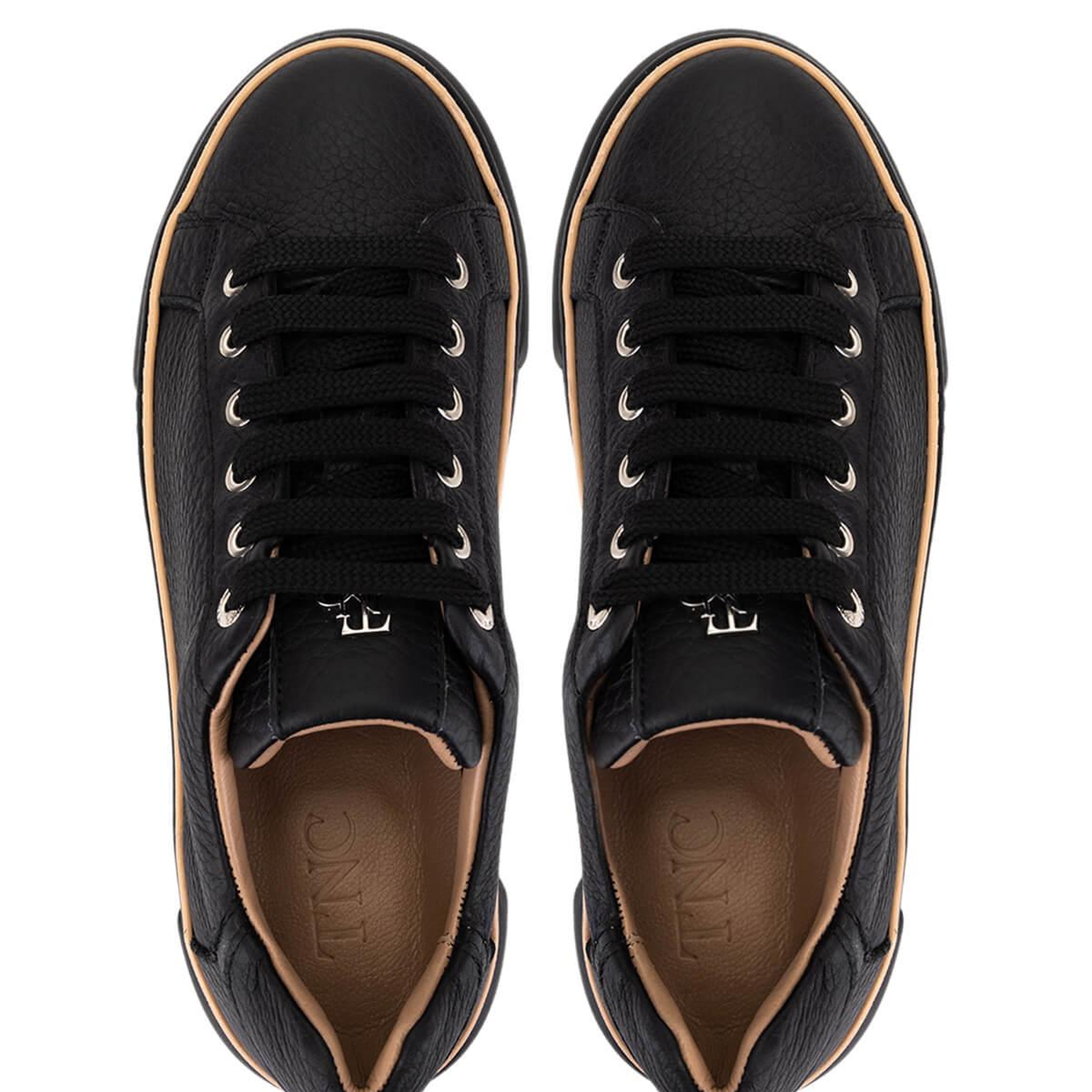 Tamer Tanca Kadın Hakiki Deri Siyah Floter Sneakers & Spor Ayakkabı