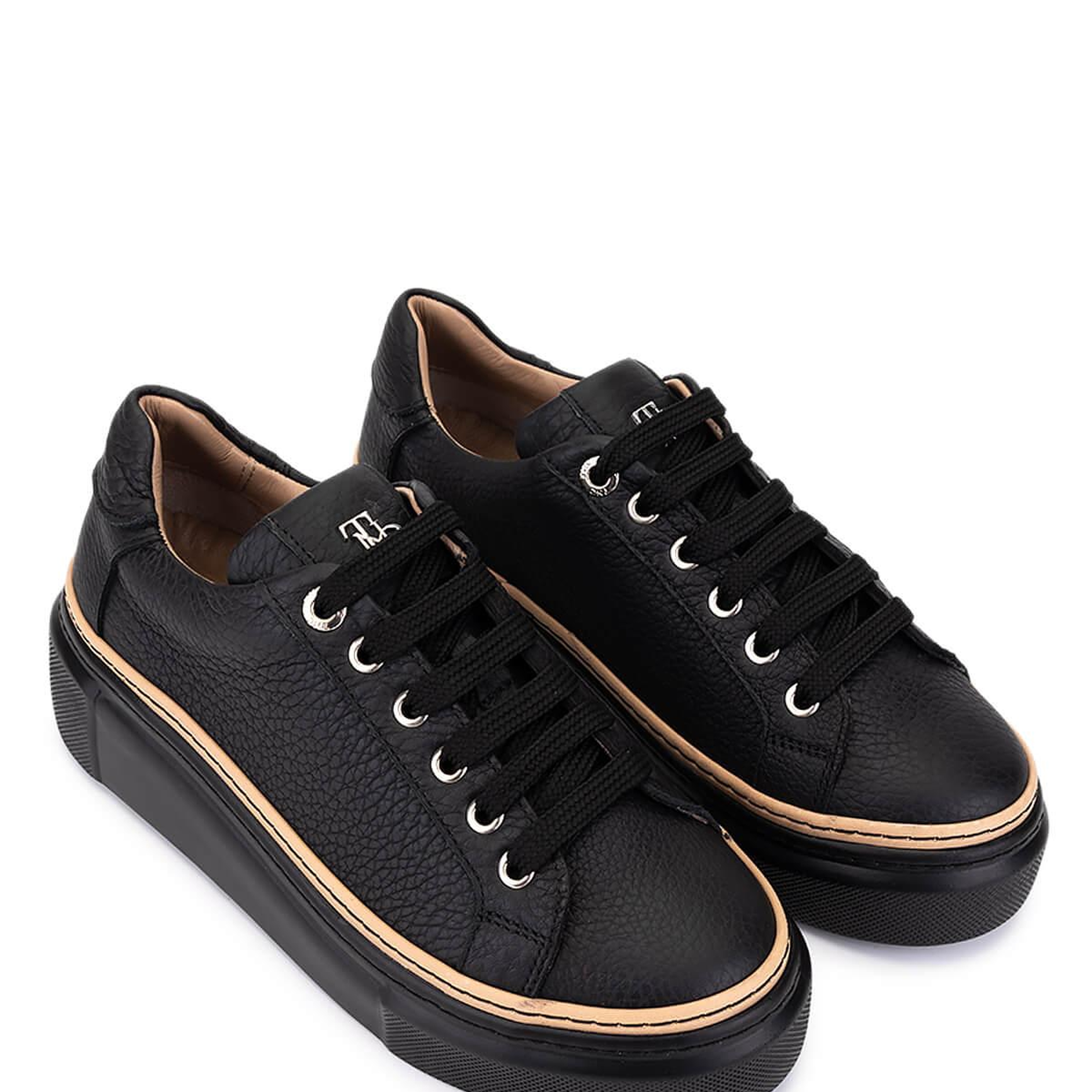 Tamer Tanca Kadın Hakiki Deri Siyah Floter Sneakers & Spor Ayakkabı