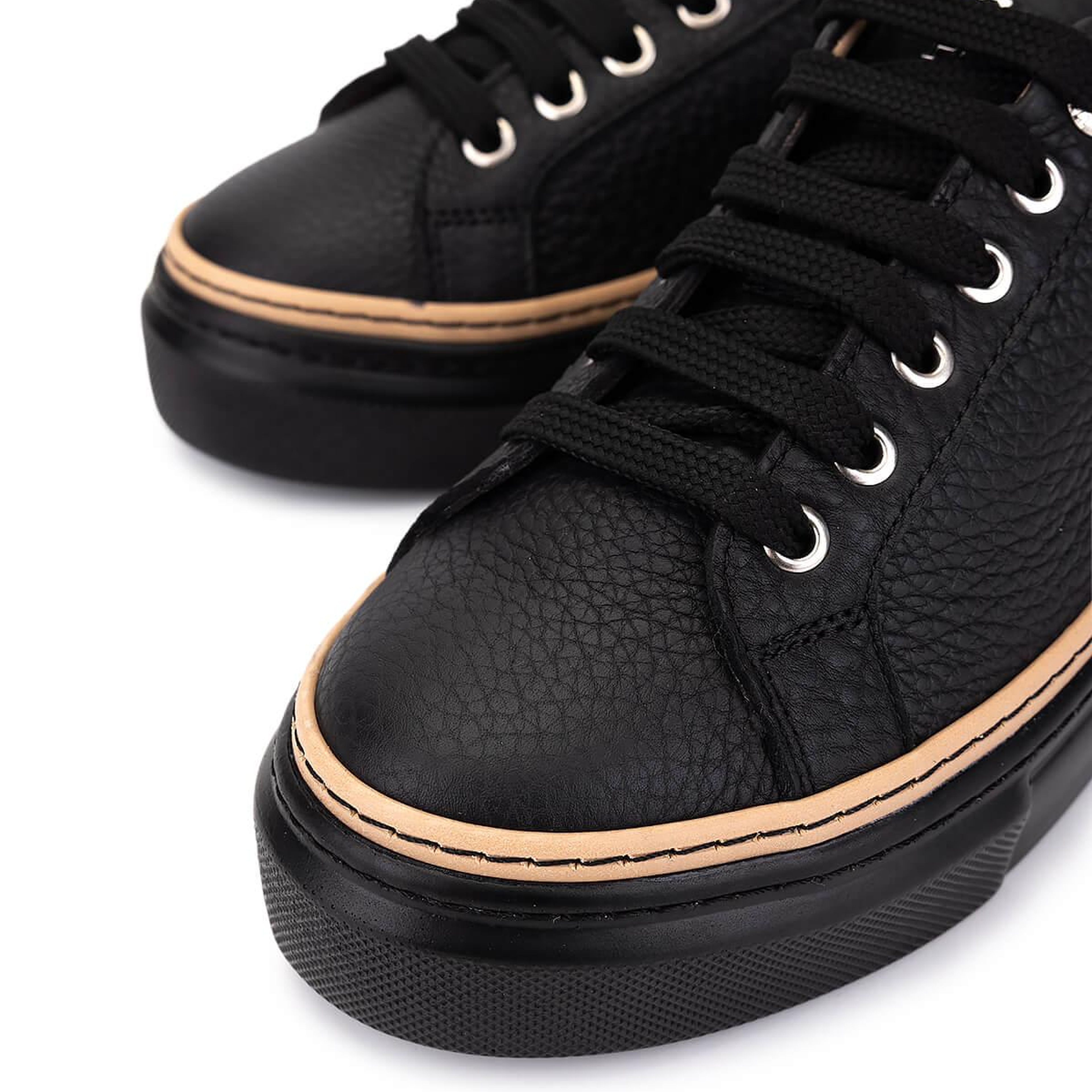 Tamer Tanca Kadın Hakiki Deri Siyah Floter Sneakers & Spor Ayakkabı