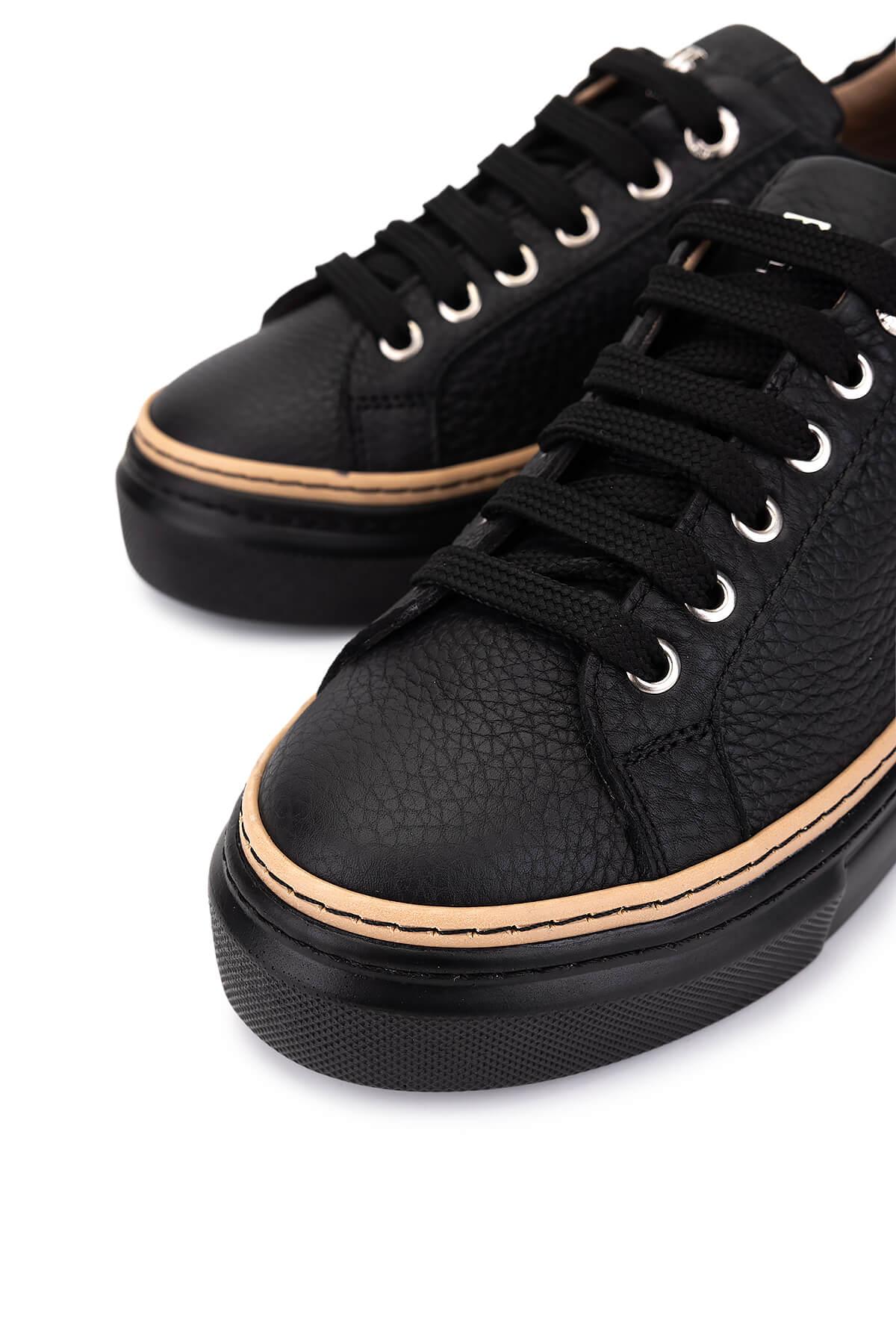 Tamer Tanca Kadın Hakiki Deri Siyah Floter Sneakers & Spor Ayakkabı