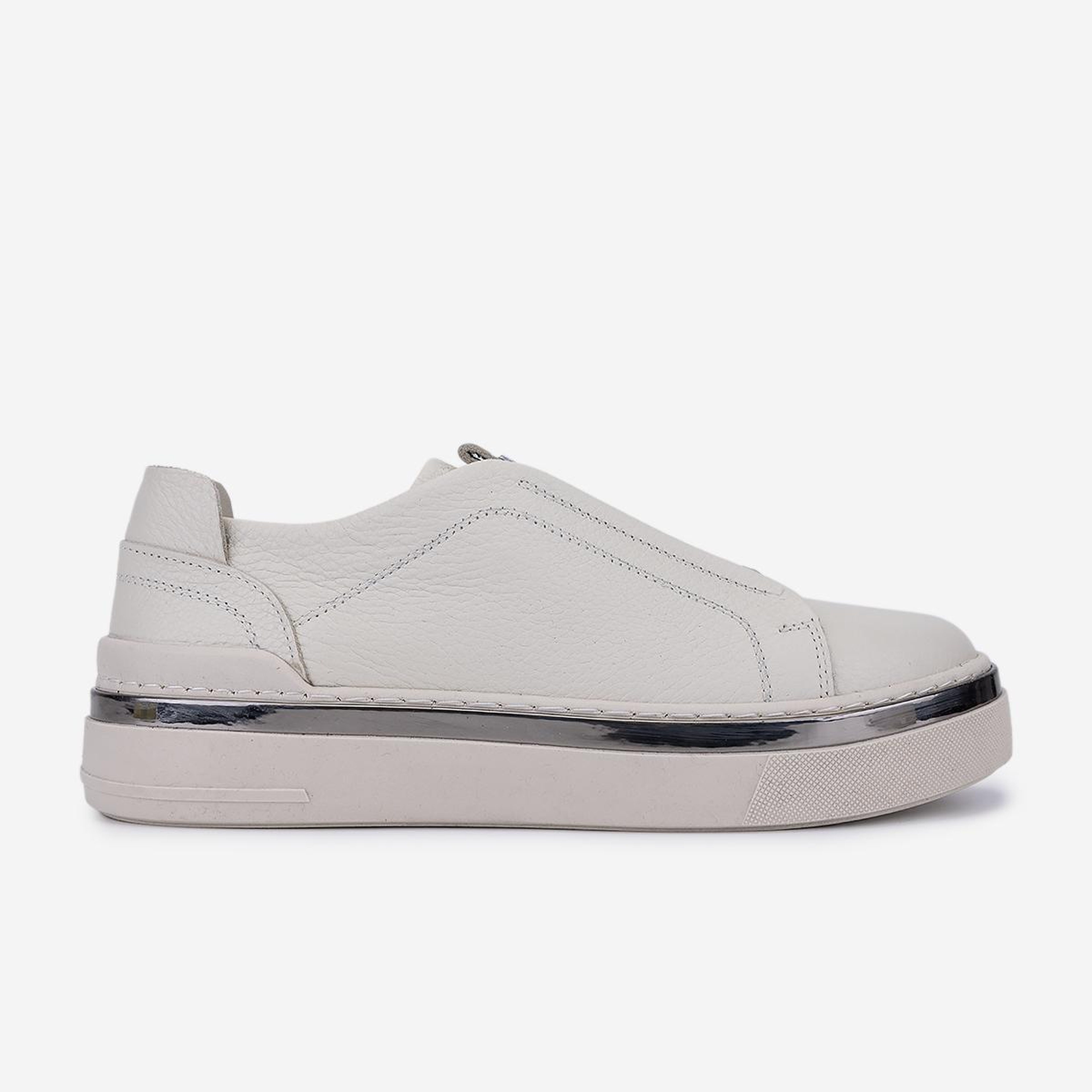 Valmenti Kadın Hakiki Deri Kırık Beyaz Sneakers & Spor Ayakkabı