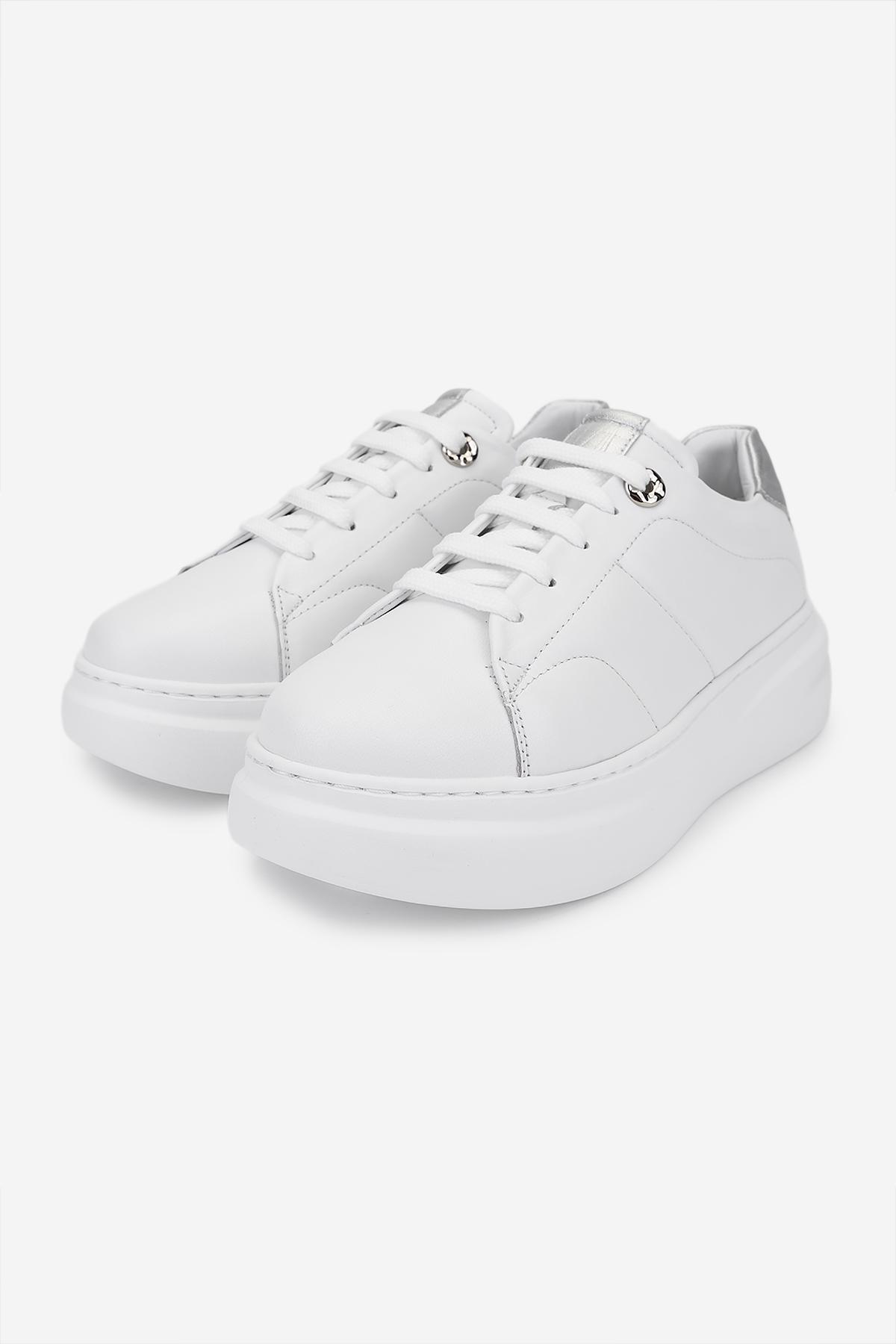 Valmenti Kadın Hakiki Deri Beyaz/Lame Sneakers & Spor Ayakkabı