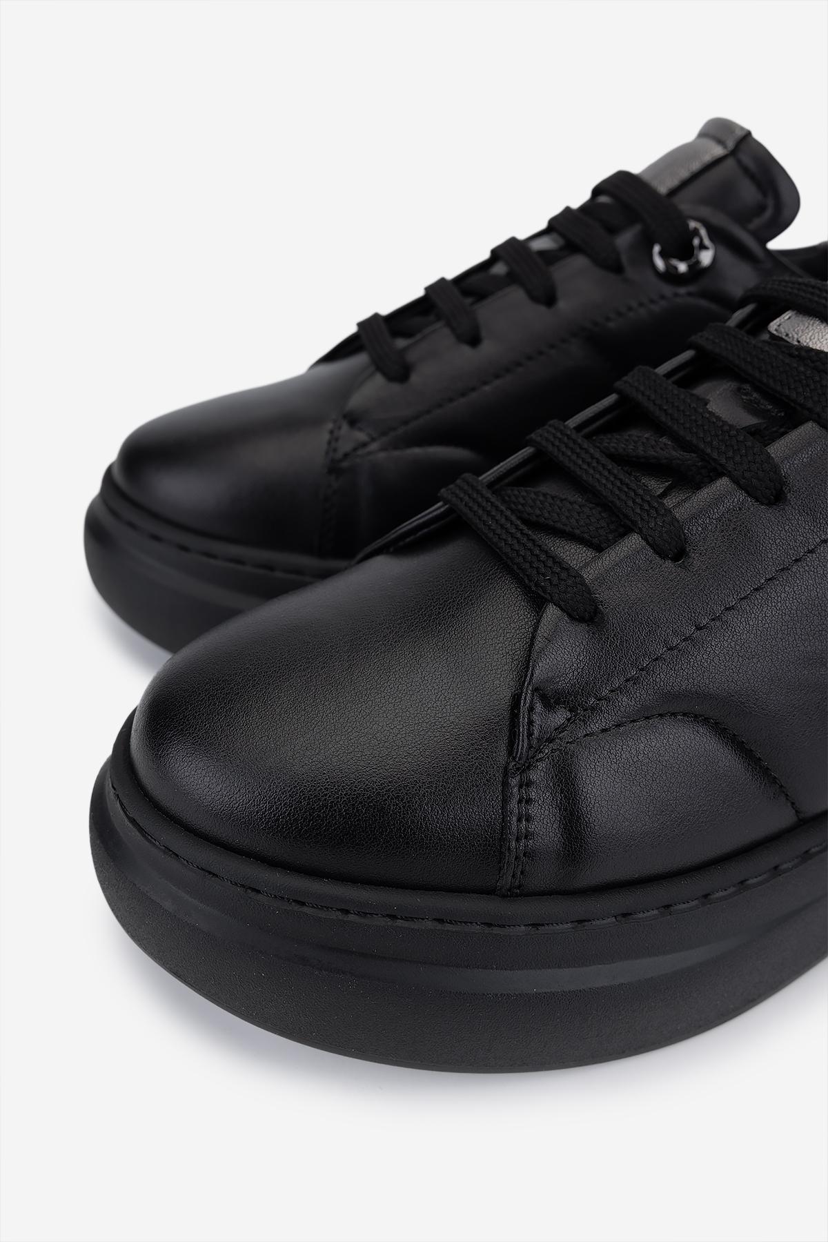 Valmenti Kadın Hakiki Deri Siyah/Antrasit Sneakers & Spor Ayakkabı