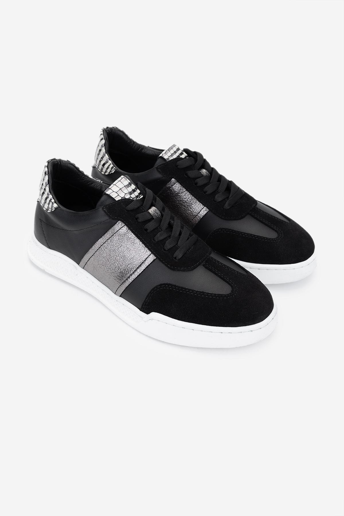 Valmenti Kadın Hakiki Deri Siyah Sneakers & Spor Ayakkabı