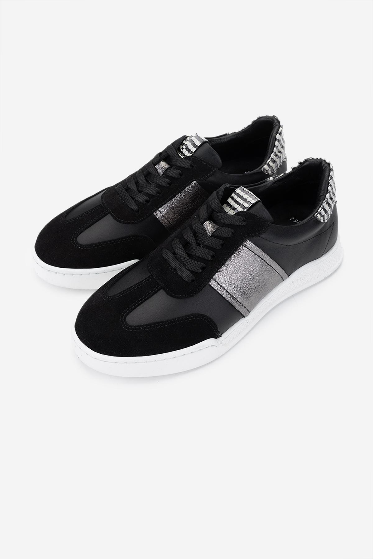 Valmenti Kadın Hakiki Deri Siyah Sneakers & Spor Ayakkabı