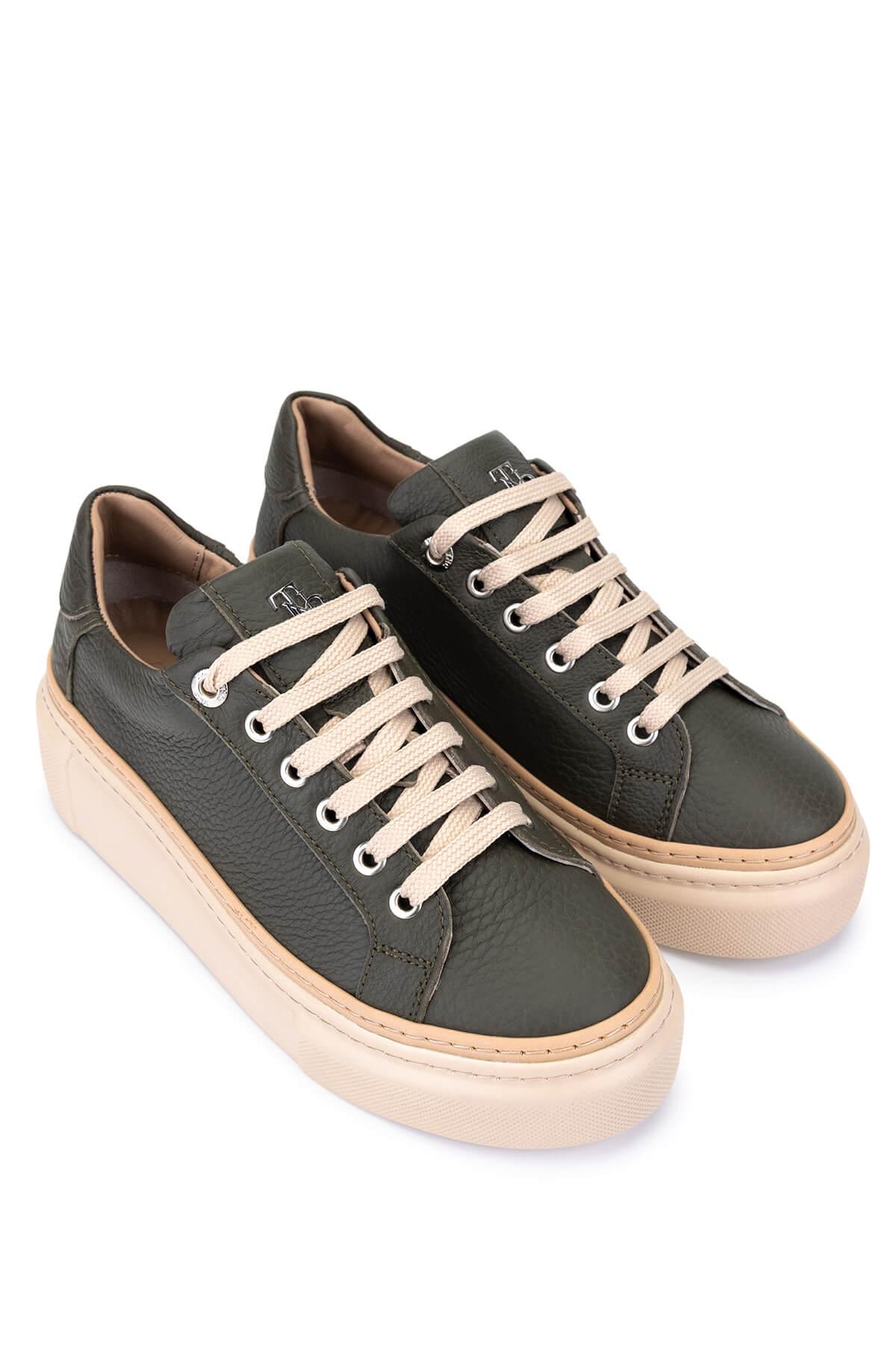 Tamer Tanca Kadın Hakiki Deri Haki Sneakers & Spor Ayakkabı