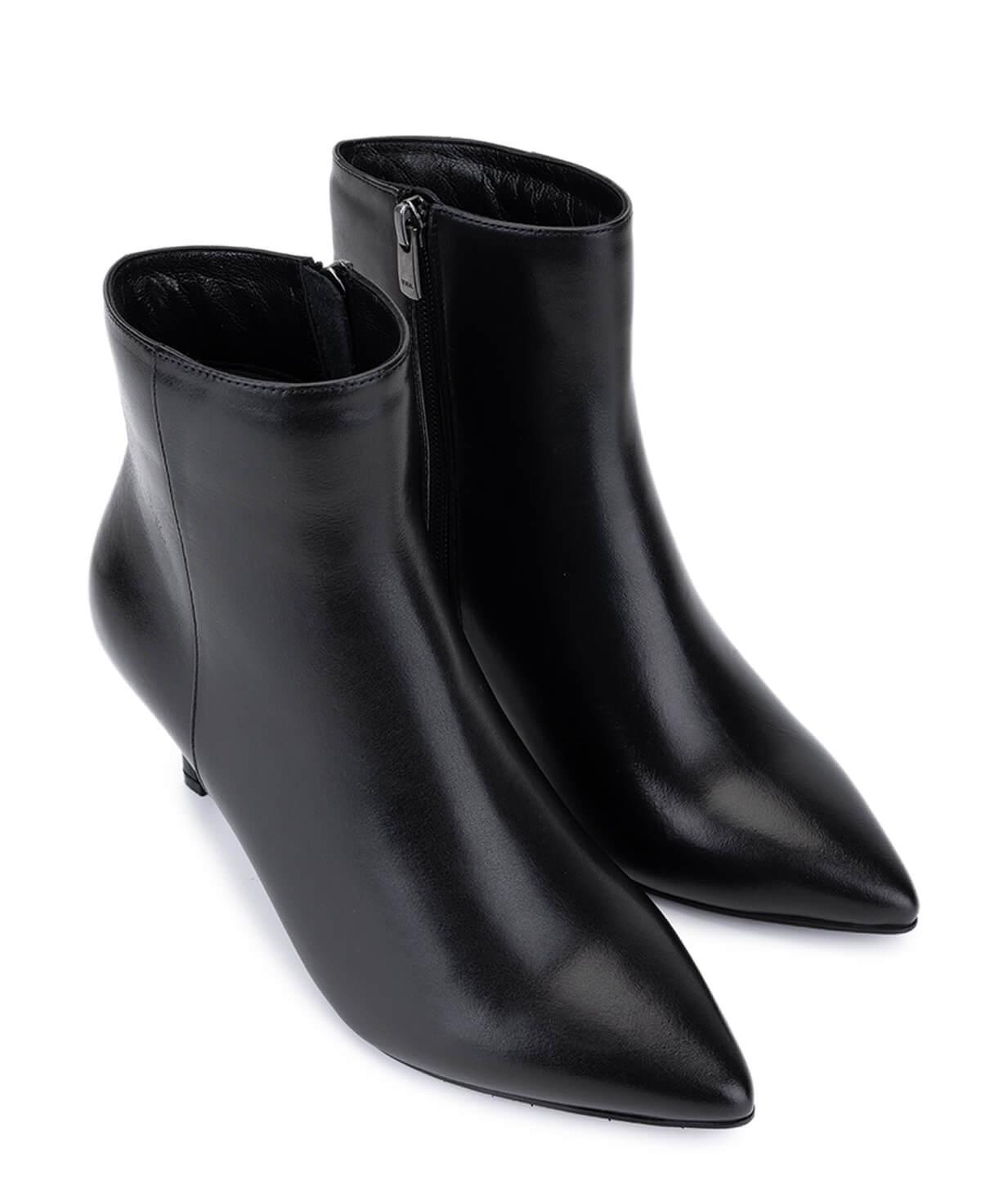 Tamer Tanca Kadın Hakiki Deri Siyah Deri Topuklu Bot