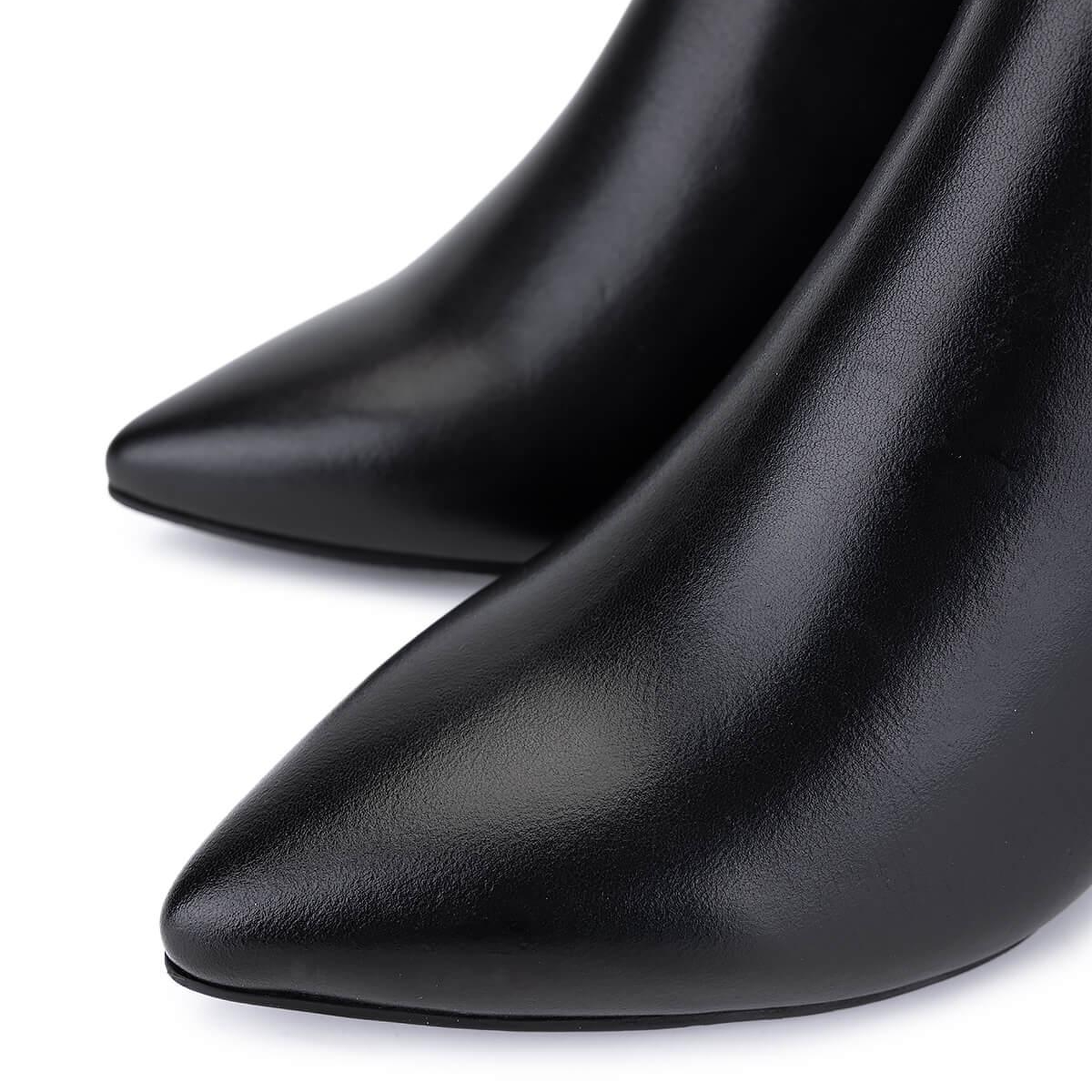 Tamer Tanca Kadın Hakiki Deri Siyah Deri Topuklu Bot