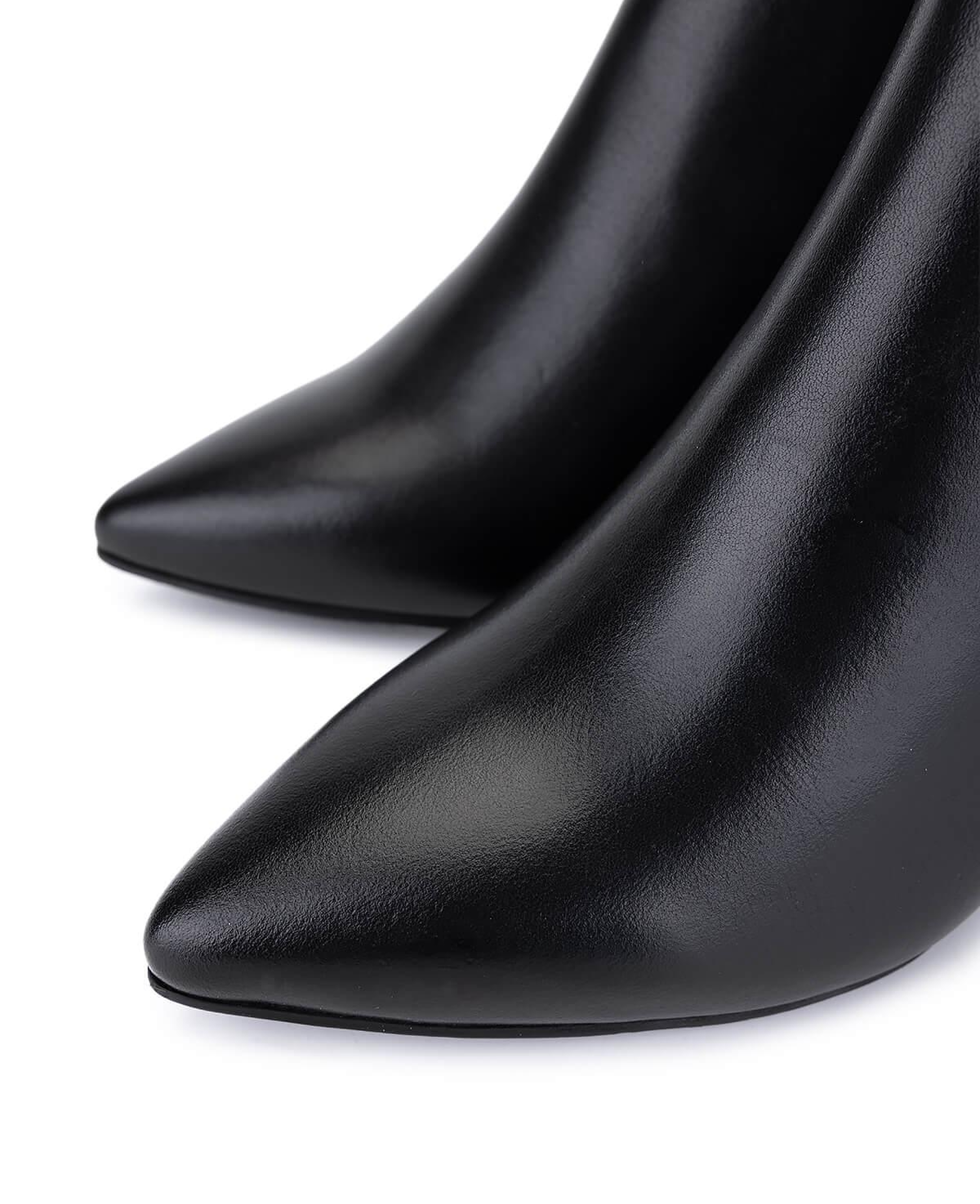 Tamer Tanca Kadın Hakiki Deri Siyah Deri Topuklu Bot