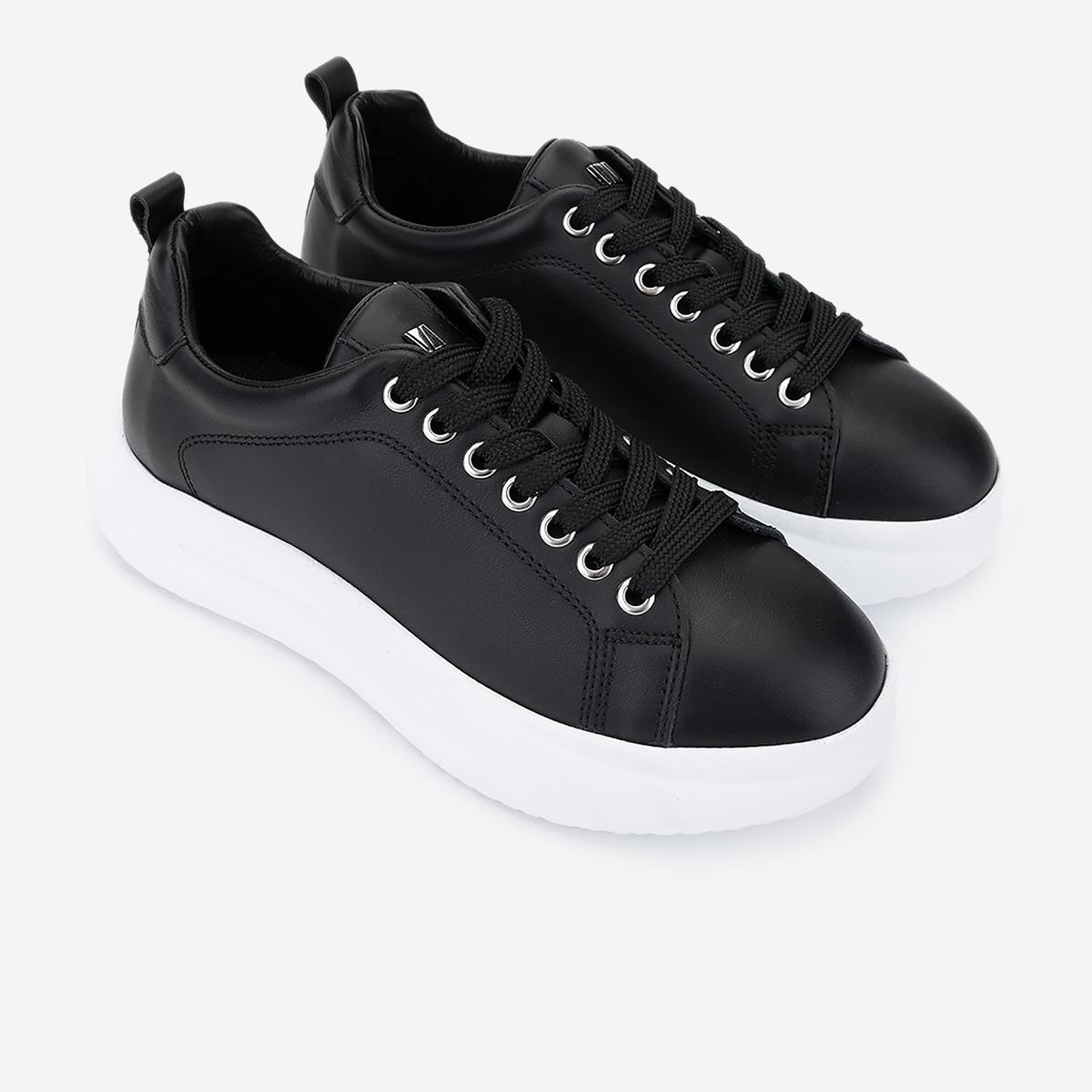 Valmenti Kadın Hakiki Deri Siyah Sneakers & Spor Ayakkabı