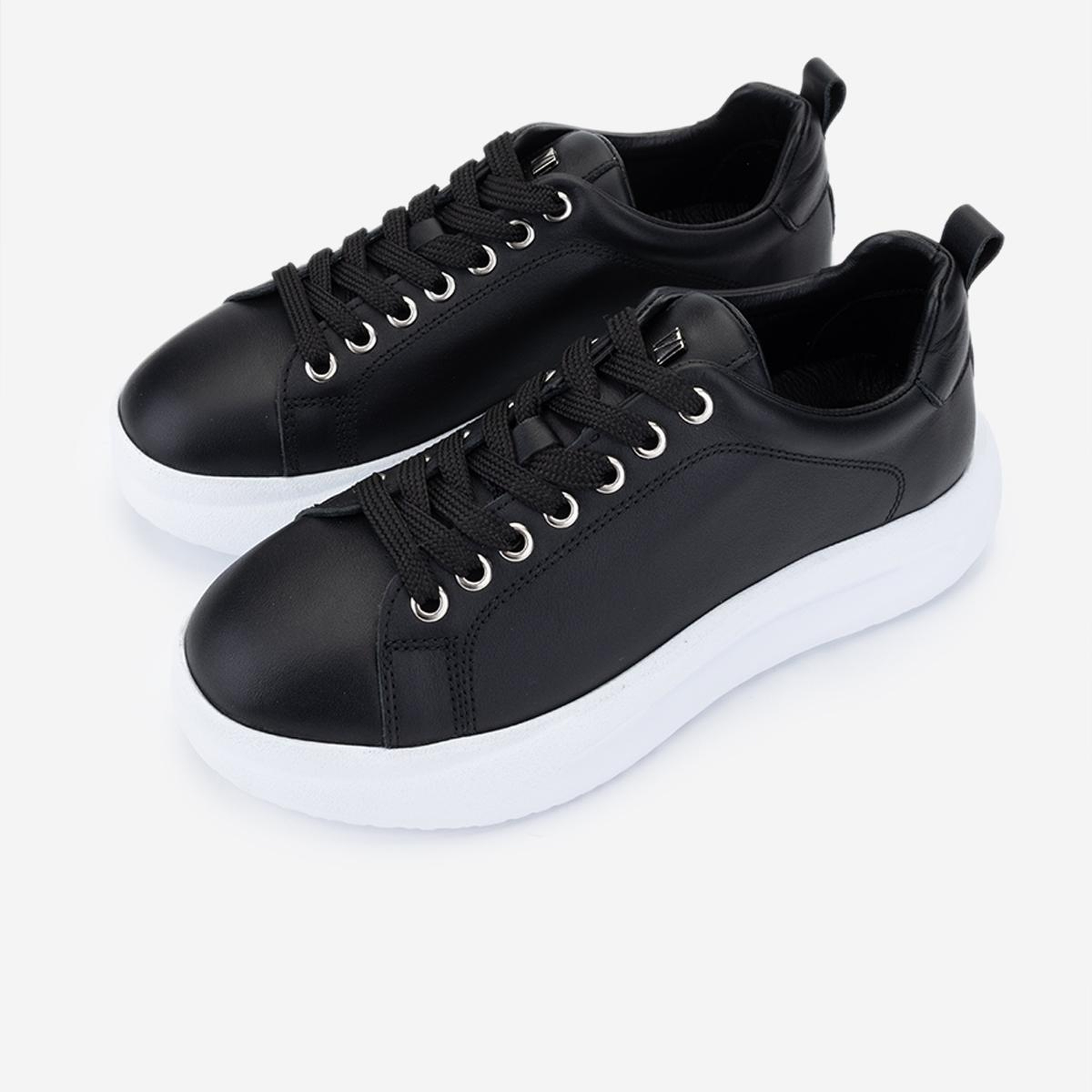 Valmenti Kadın Hakiki Deri Siyah Sneakers & Spor Ayakkabı